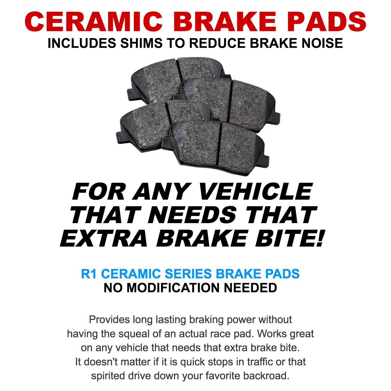 R1 Concepts Premium Ceramic Front Brake Pads and Rotors Kit - Compatible with 1983-1986 Porsche 944 | High-Performance Braking for Street & Track Use