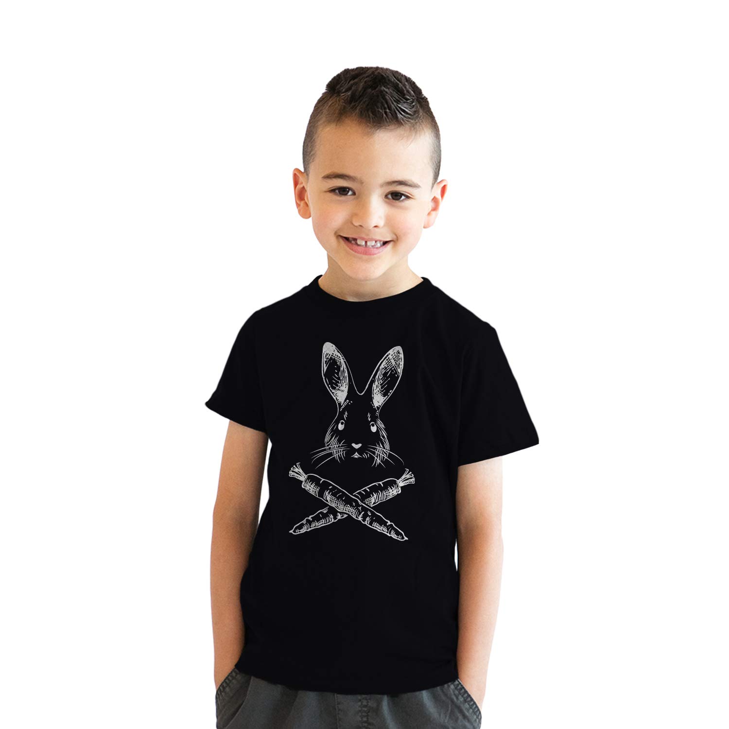 Funny Pirate Bunny Easter T-Shirt for Kids - Youth Jolly Roger Egg Hunt Tee with Flag Design | Perfect for Easter Celebrations, Costume Parties & Spring Outfits