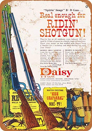 Vintage Daisy BB Guns Tin Sign 8x12 Inches - Retro Metal Wall Decor for Man Cave, Garage, Bar & Home - Perfect for Vintage & Americana Themed Rooms