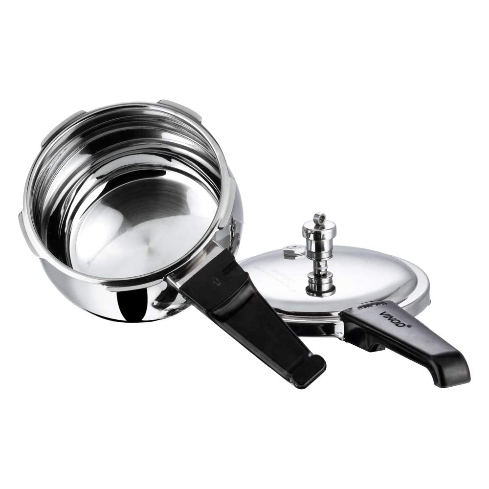 Vinod 2.5 Liter Splendid Plus Stainless Steel Pressure Cooker - Fast & Safe Cooking for Rice, Beans, Soups & Indian Dishes | Perfect for Home Kitchens & Camping