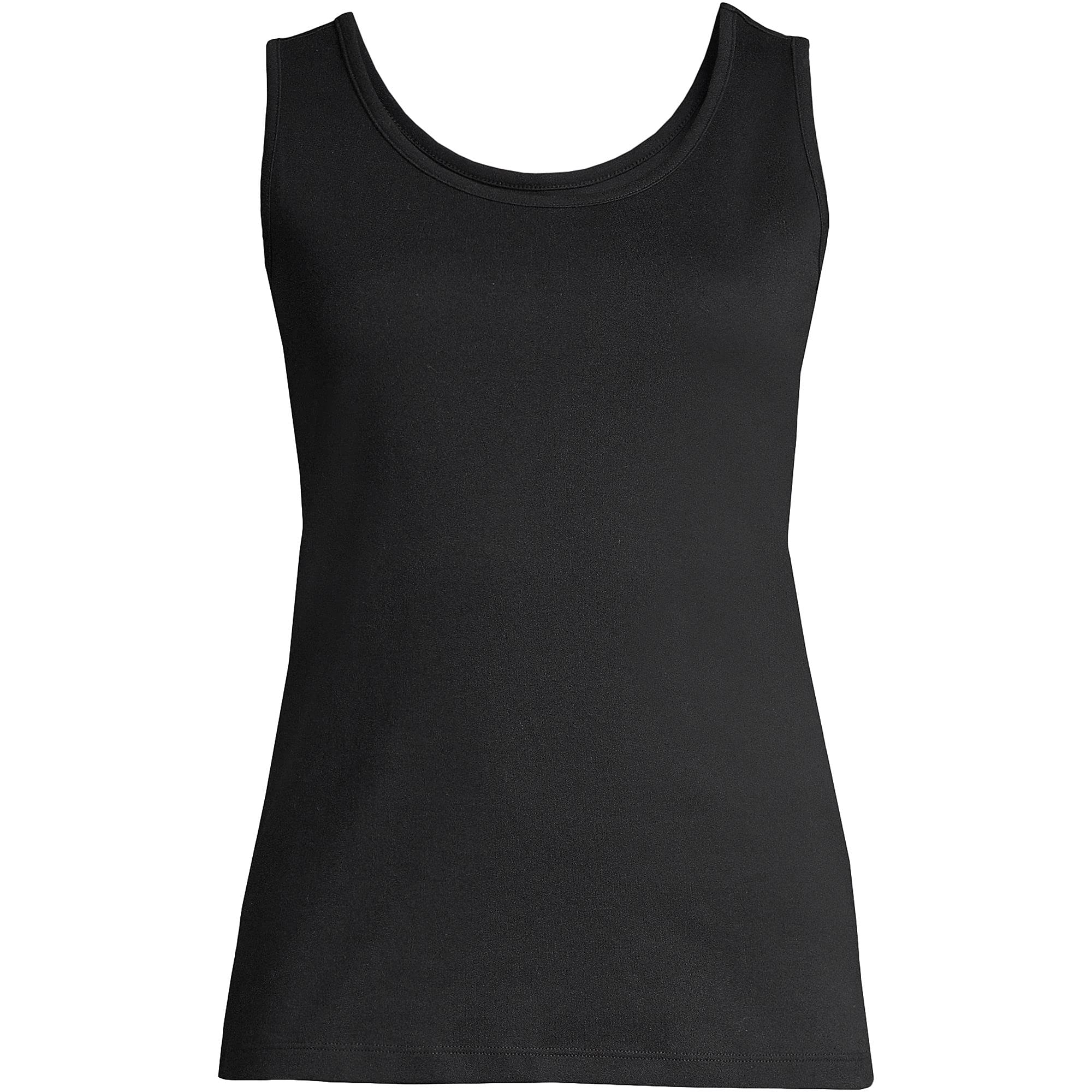 Lands' End Women's Cotton Tank Top - Soft Breathable Summer Sleeveless Shirt for Casual Wear, Workout & Layering
