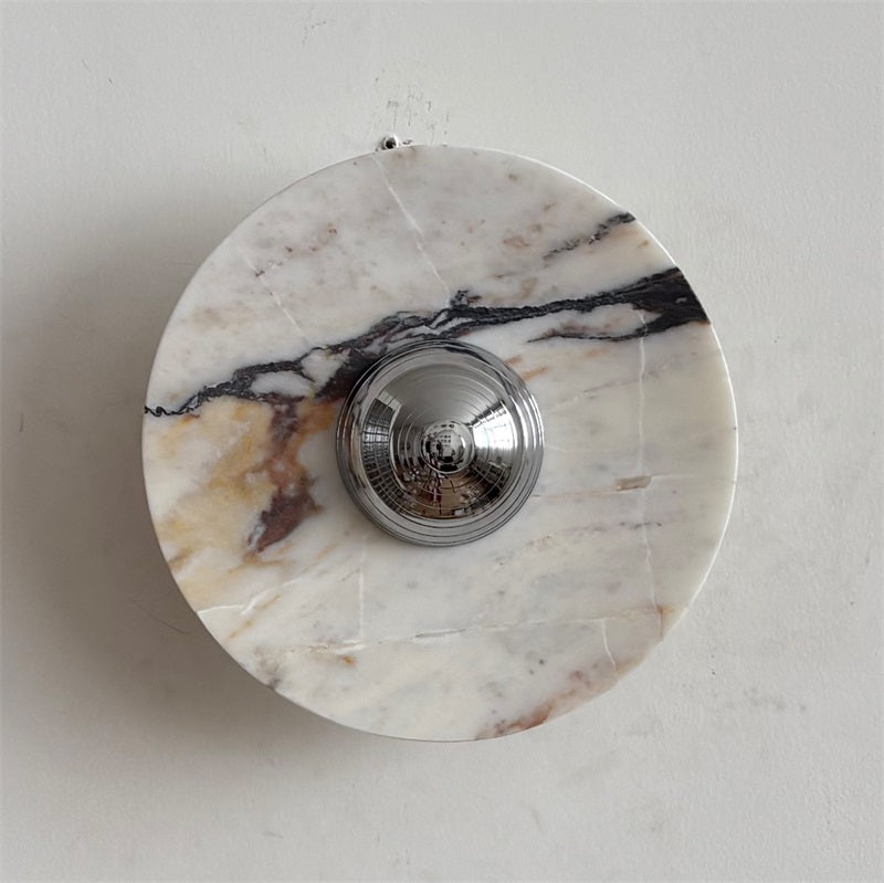 Calacatta Marble Wall Sconce Light - Modern Gold Finish Bathroom Vanity Lighting for Bedroom, Hallway & Living Room Decor