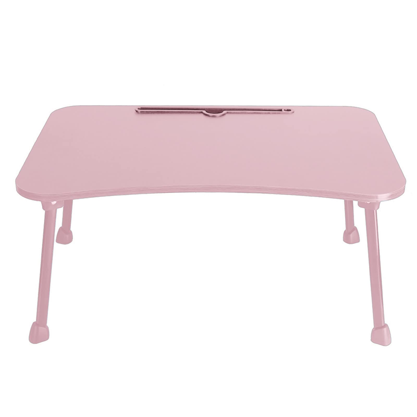 Feterr Black Folding Corner Desk - Adjustable Laptop Table with Wide Leg Space, Portable Bed Desk for Small Spaces (Pink) - Perfect for Home Office, Dorm Room & Cozy Workspaces