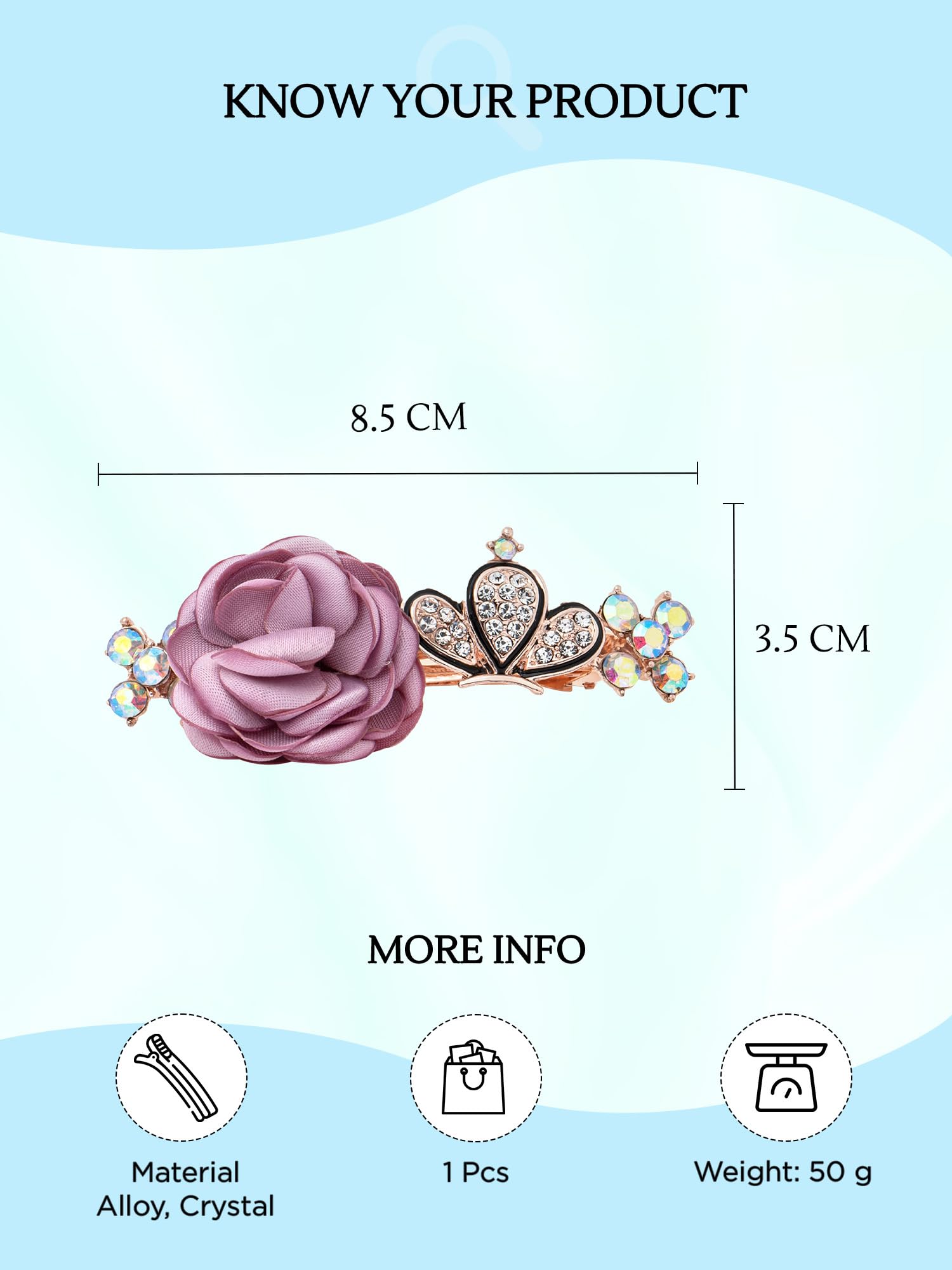 Yellow Floral Hair Clips for Women & Girls - French Barrette Hair Accessories with Chimes (2-Pack) - Perfect for Parties, Weddings & Everyday Style