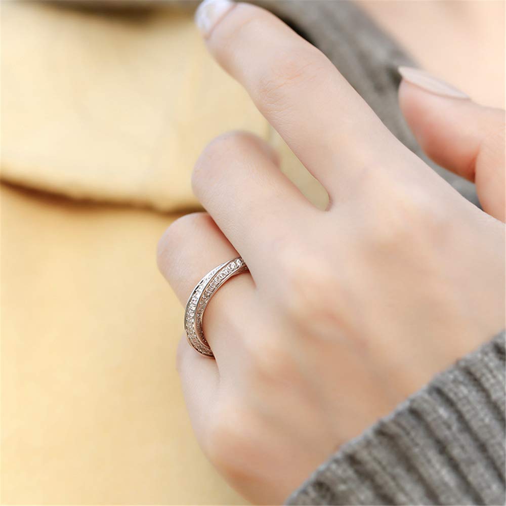 Jeulia 925 Sterling Silver Women's Twist Ring - Diamond Wedding Band, Engagement & Anniversary Promise Ring for Her - Elegant Gift Box | Perfect for Proposals, Weddings, Anniversaries & Special Occasions