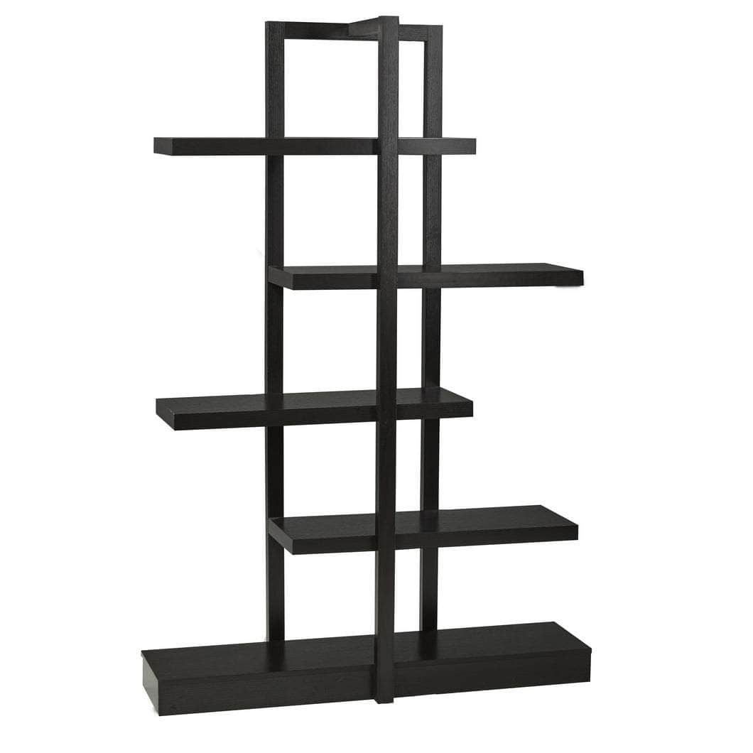 Slim 4-Tier Display Shelf Bookcase - Dark Cherry Finish for Living Room, Bedroom & Office Storage