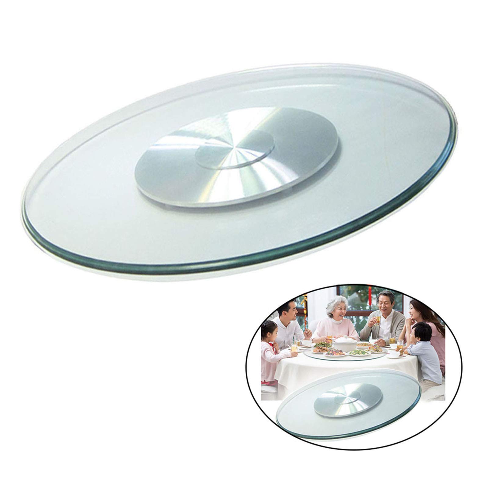 Rotating Lazy Susan Turntable - 24 to 47 Inch Glass Serving Tray for Dining Table, Cake Decorating, Party Buffet & Kitchen Organization - Perfect for Home, Restaurant & Event Use