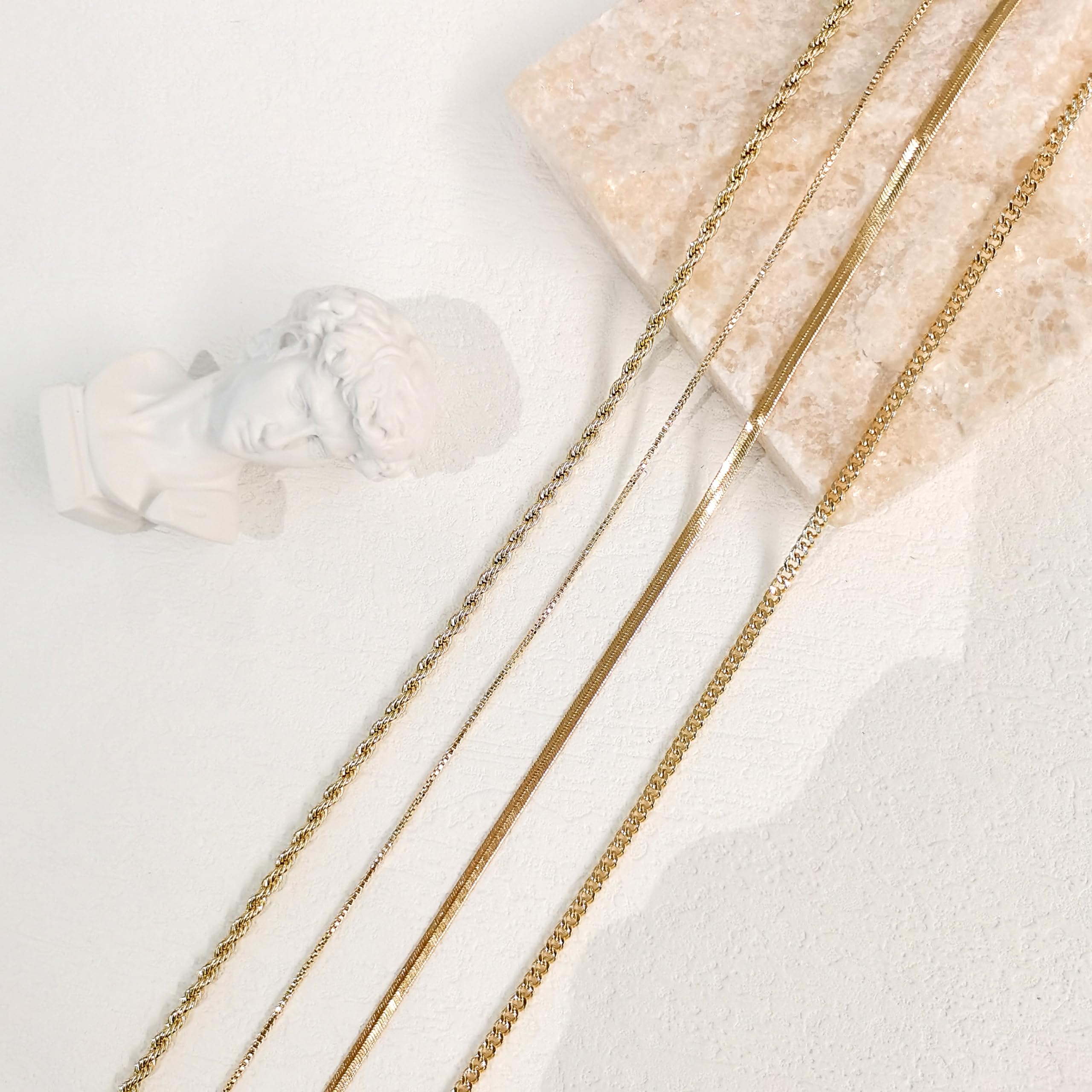 14k Gold Plated Herringbone Snake Chain Choker Necklace for Women - Dainty Layered Gold Necklace Jewelry Gift for Her - Perfect for Date Night, Anniversary & Special Occasions