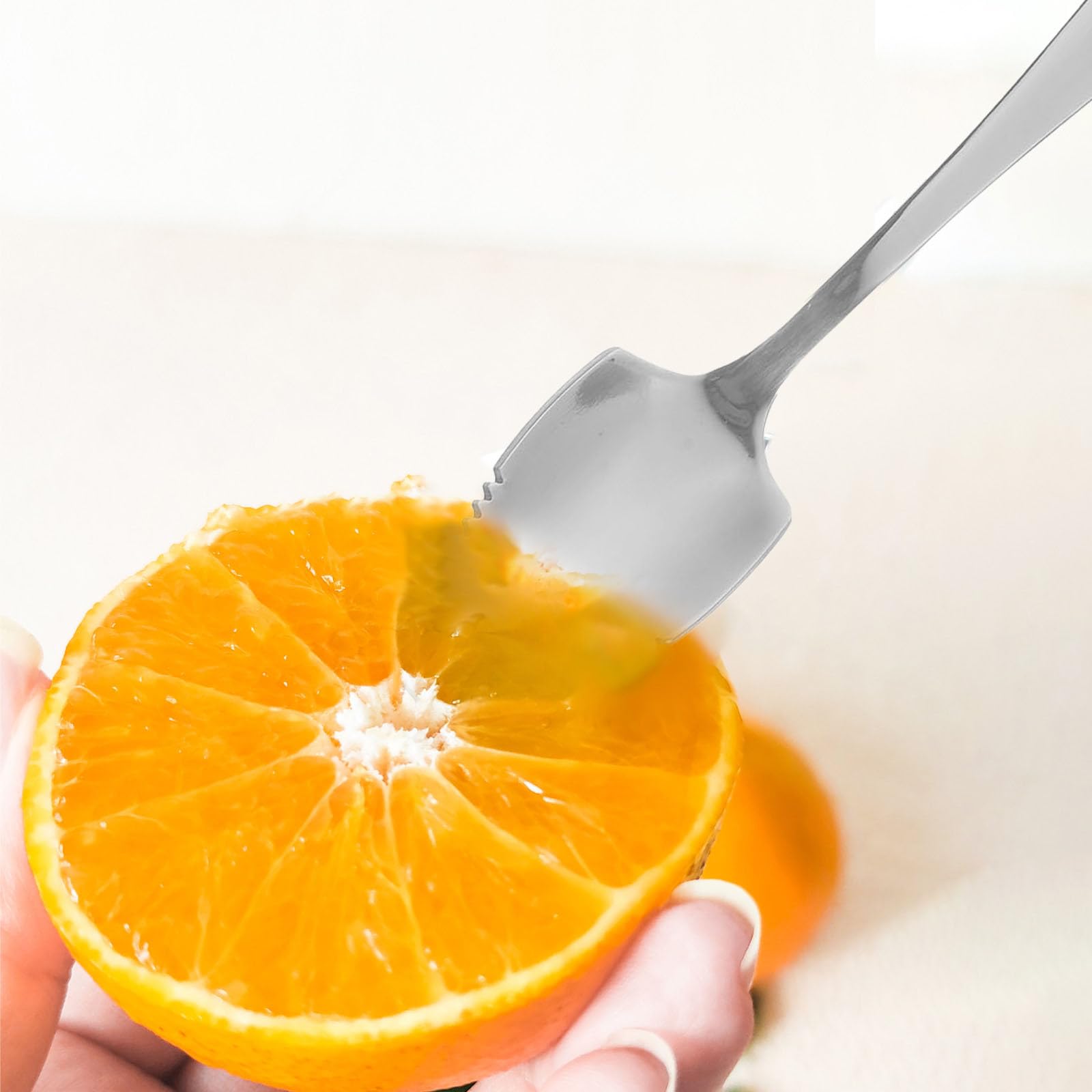 Housoutil 2-Pack Stainless Steel Grapefruit Serrated Knife Spoons - Citrus Fruit Utensil for Kiwi, Lemon, Desserts & Salads - Perfect for Kitchen, Picnics & Fruit Parties
