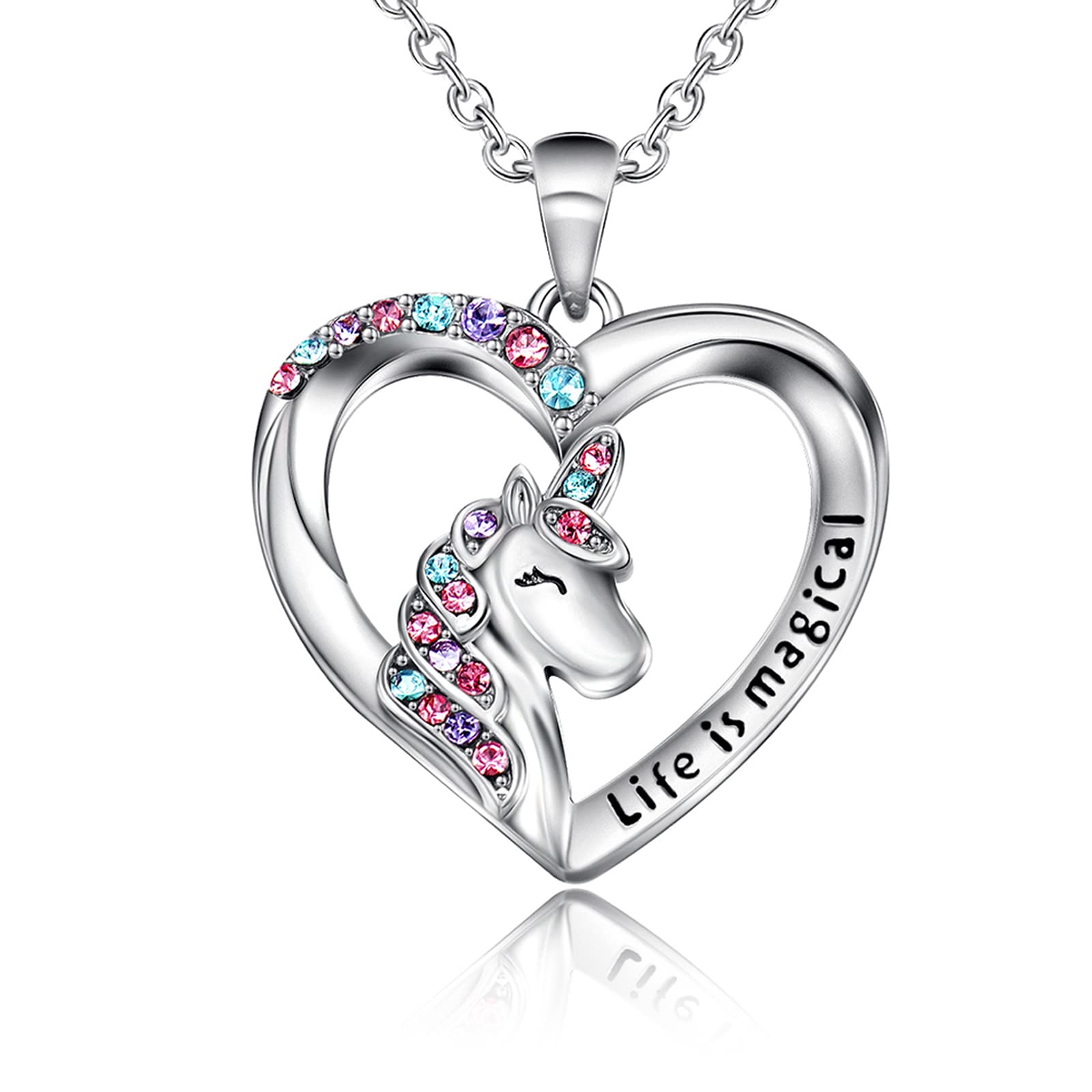 Hypoallergenic Unicorn Jewelry Set for Girls - Sterling Silver Unicorn Earrings & Necklace Gift for Daughter, Women Birthday Present | Perfect for Birthday Parties, School Events & Fairy Tale Themed Occasions