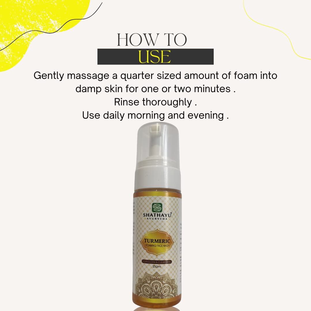 Turmeric Foaming Face Wash for Acne & Brightening - Natural Skincare for Oily & Sensitive Skin - Morning & Night Cleansing Routine