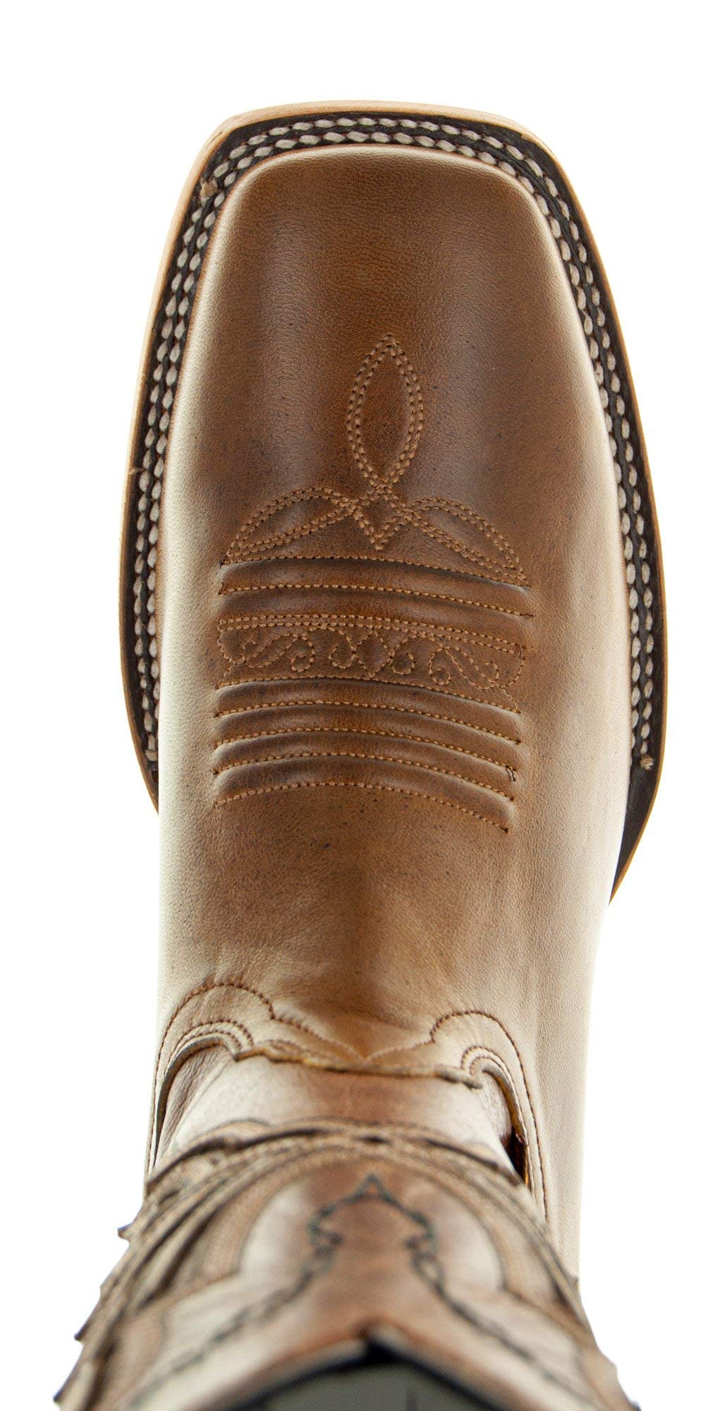 Authentic Men's Cowboy Boots - Genuine Leather Western Boots with Broad Square Toe | Durable & Comfortable for Rodeo, Country Dancing & Casual Wear (Model H50028)
