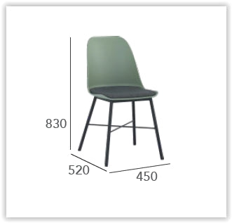 LAXMI Modern Dining Chair - White & Black Upholstered Seat - Comfortable Kitchen & Dining Room Furniture for Home & Restaurant Use