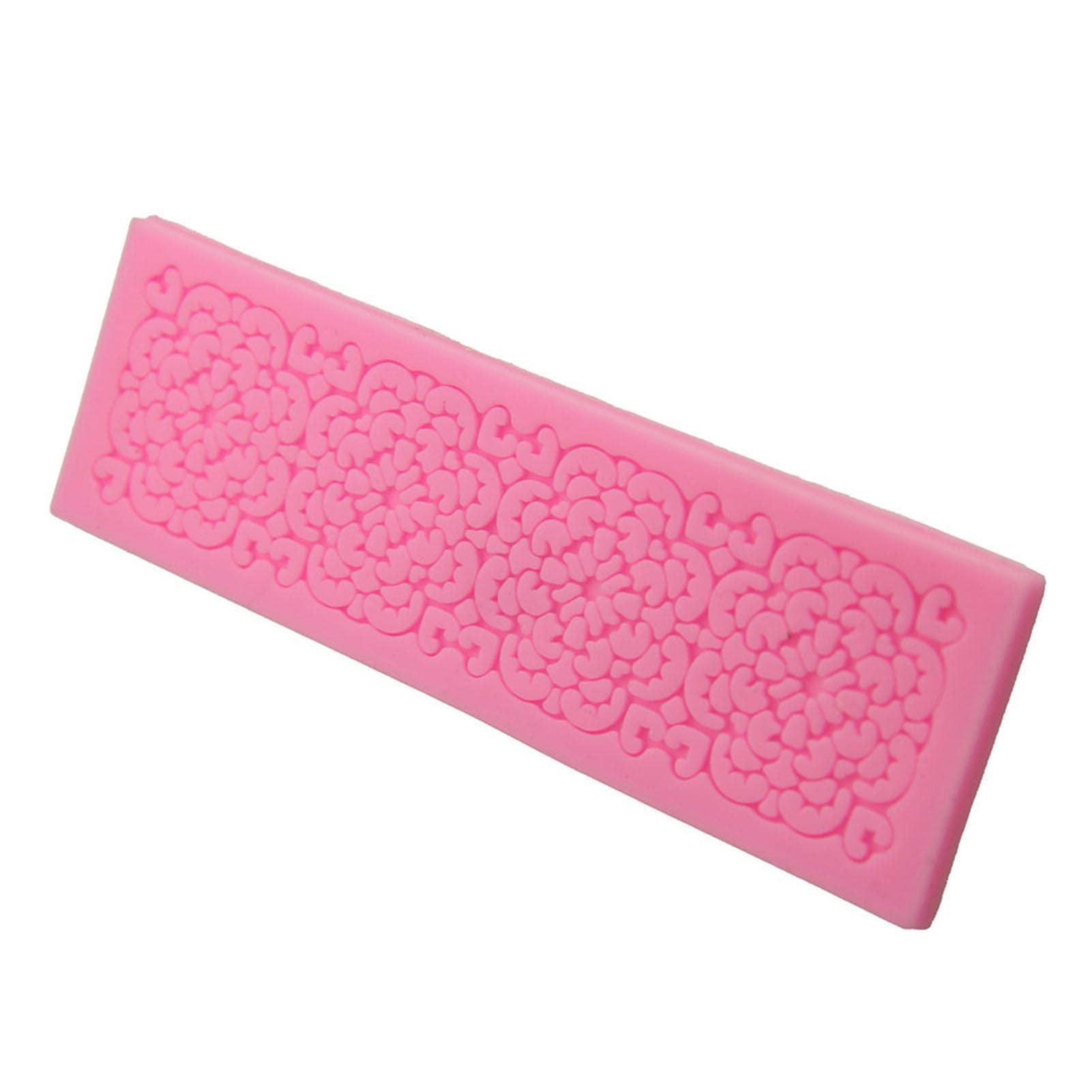 Shenyy Silicone Cake Lace Molds for Baking - Flower Embossed Fondant Impression Mats for Cake Decorating, Sugar Craft Tools (Pink) | Perfect for Wedding Cakes, Birthday Desserts & DIY Baking Projects