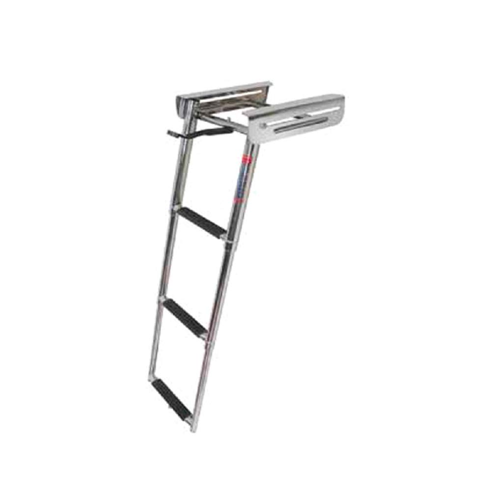3 Step Under Platform Sliding Ladder - 316 Stainless Steel Marine Ladder for Boats, Yachts & Docks | Corrosion-Resistant & Durable Boat Accessory for Easy Boarding & Water Activities