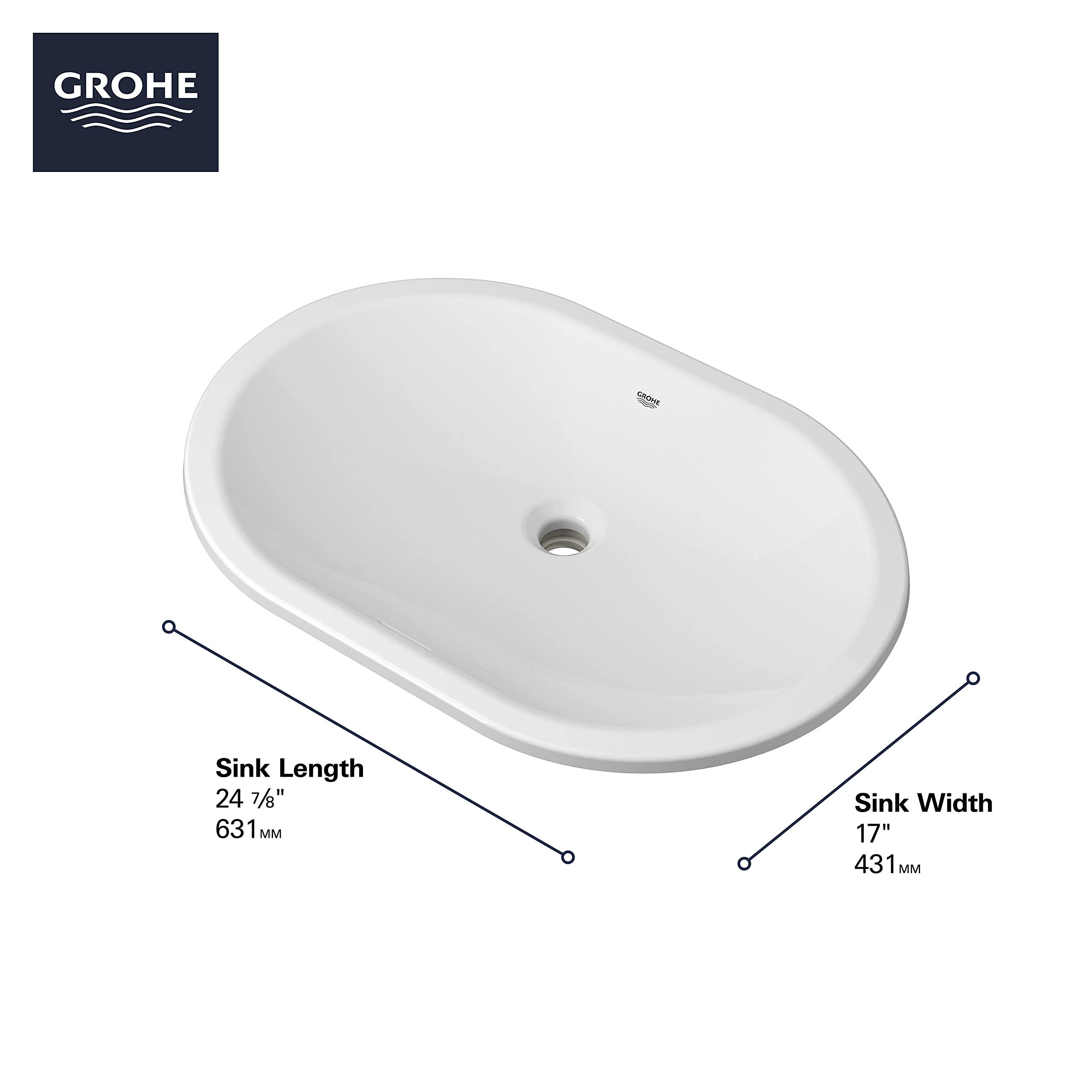 GROWE 39673000 Essence Bathroom Sink Faucet - Alpine White Finish - Single Handle Waterfall Spout - Perfect for Modern Bathroom & Vanity Decor