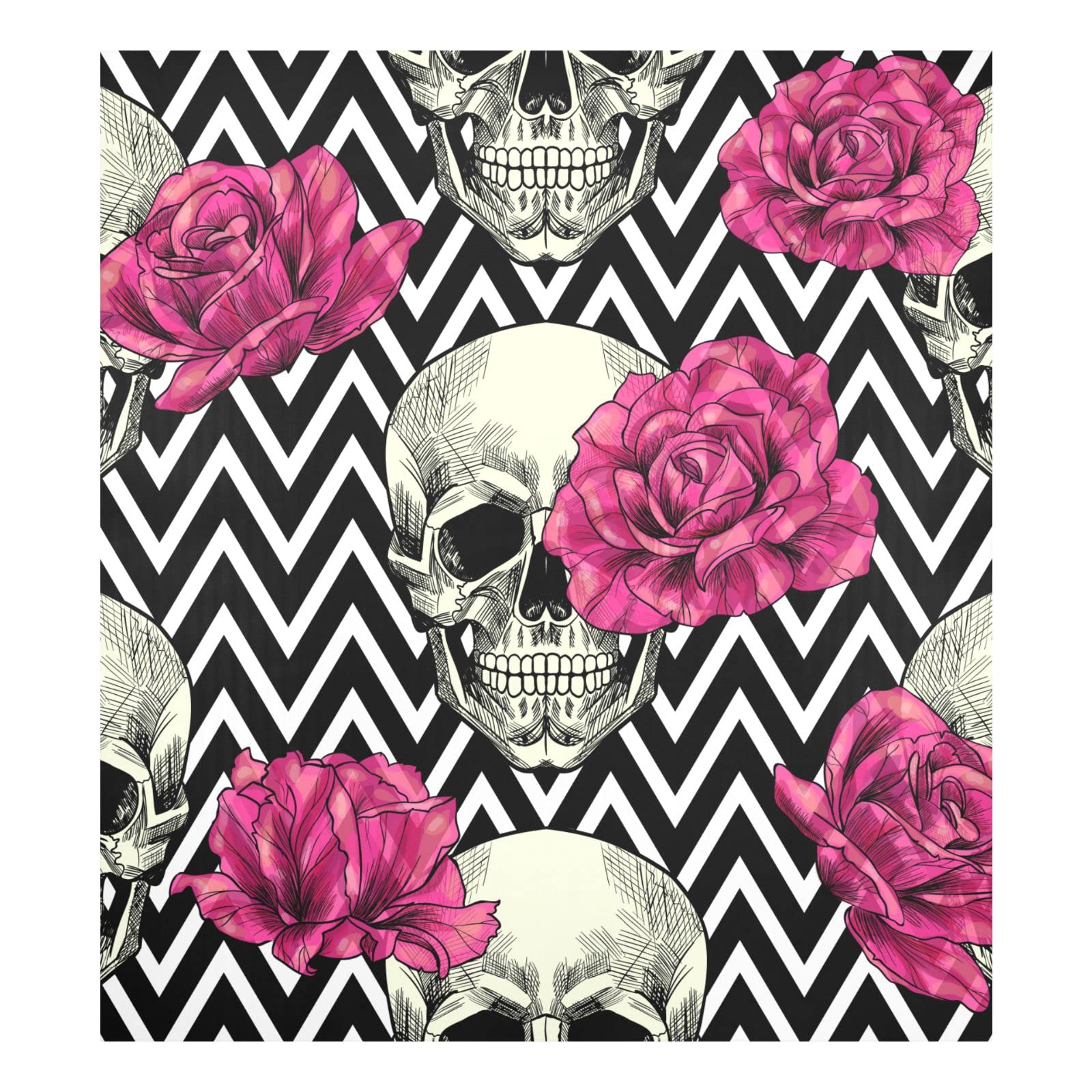 Halloween Skull Roses Dishwasher Magnet Cover - Magnetic Sticker for Metal Washers & Refrigerators - Kitchen Decor for Halloween Party & Home Decoration