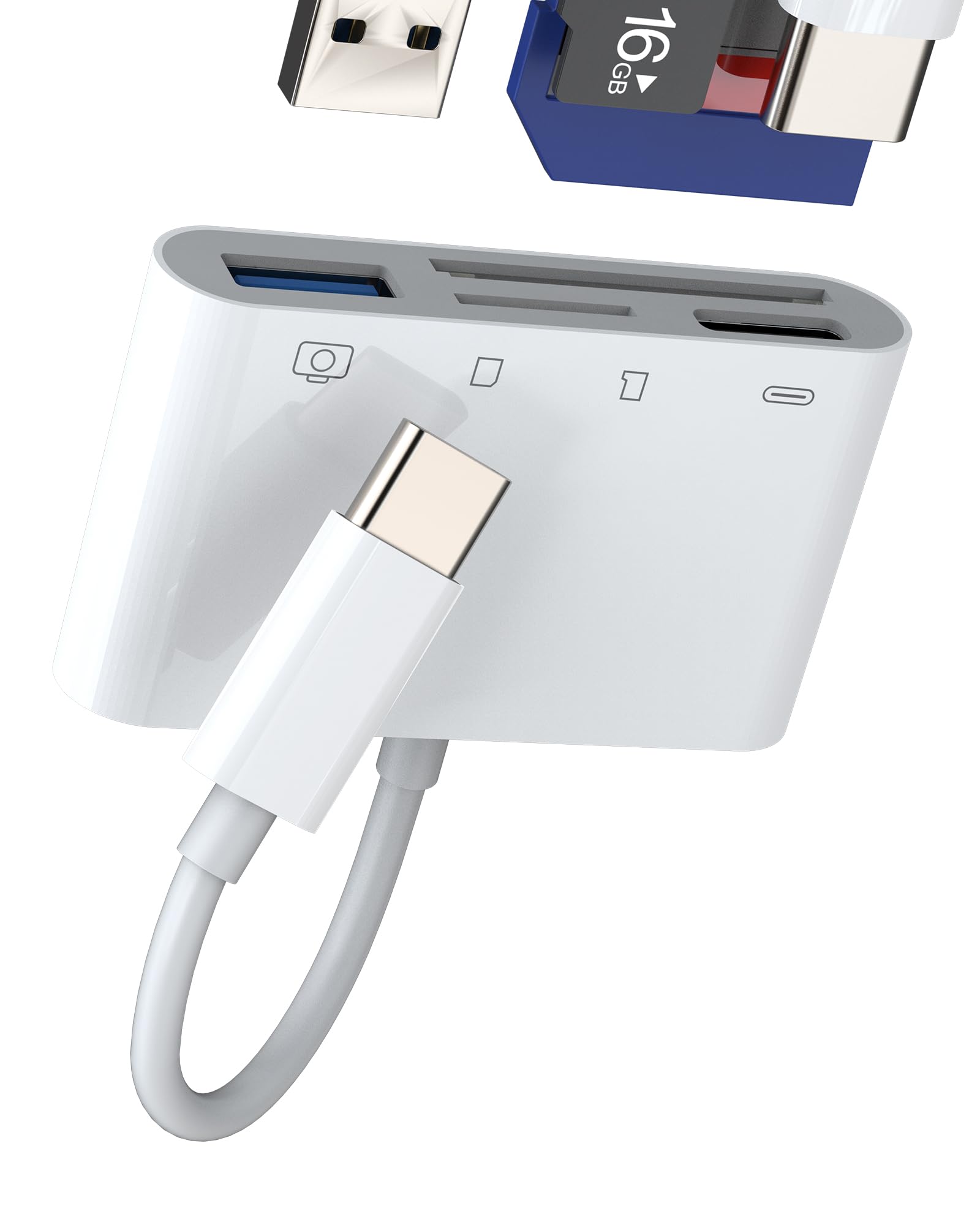 7-in-1 USB C Hub with SD/TF Card Reader, 100W PD Charging, 4K HDMI - Multi-Port Adapter for MacBook Pro/Air, iPad, iPhone 15/Pro Max - Perfect for Travel, Office & Home Workspaces