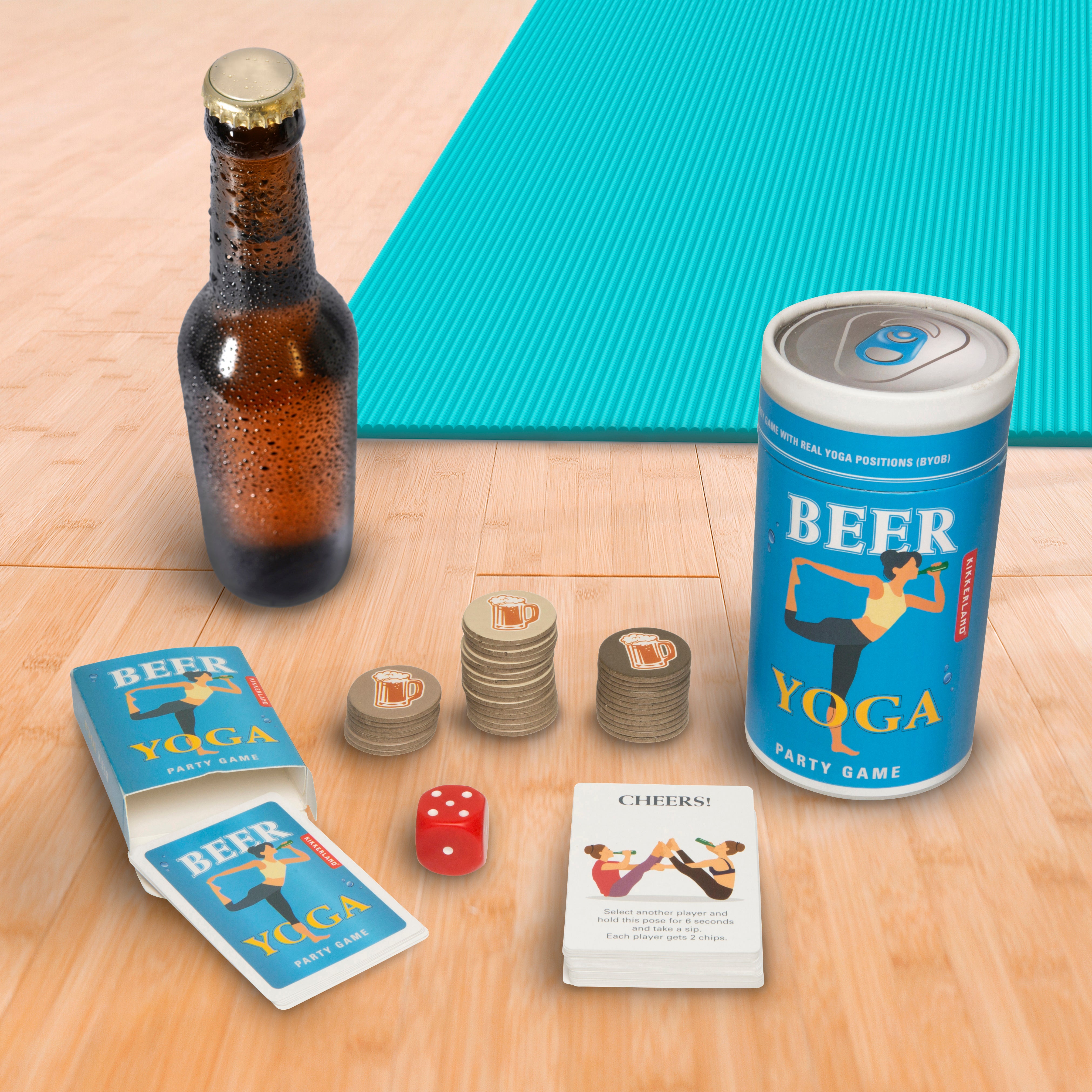 Beer Yoga Mat - Non-Slip Eco-Friendly Yoga Mat for Beer Yoga Classes & Fun Workouts | Perfect for Home, Studio, and Outdoor Yoga Sessions