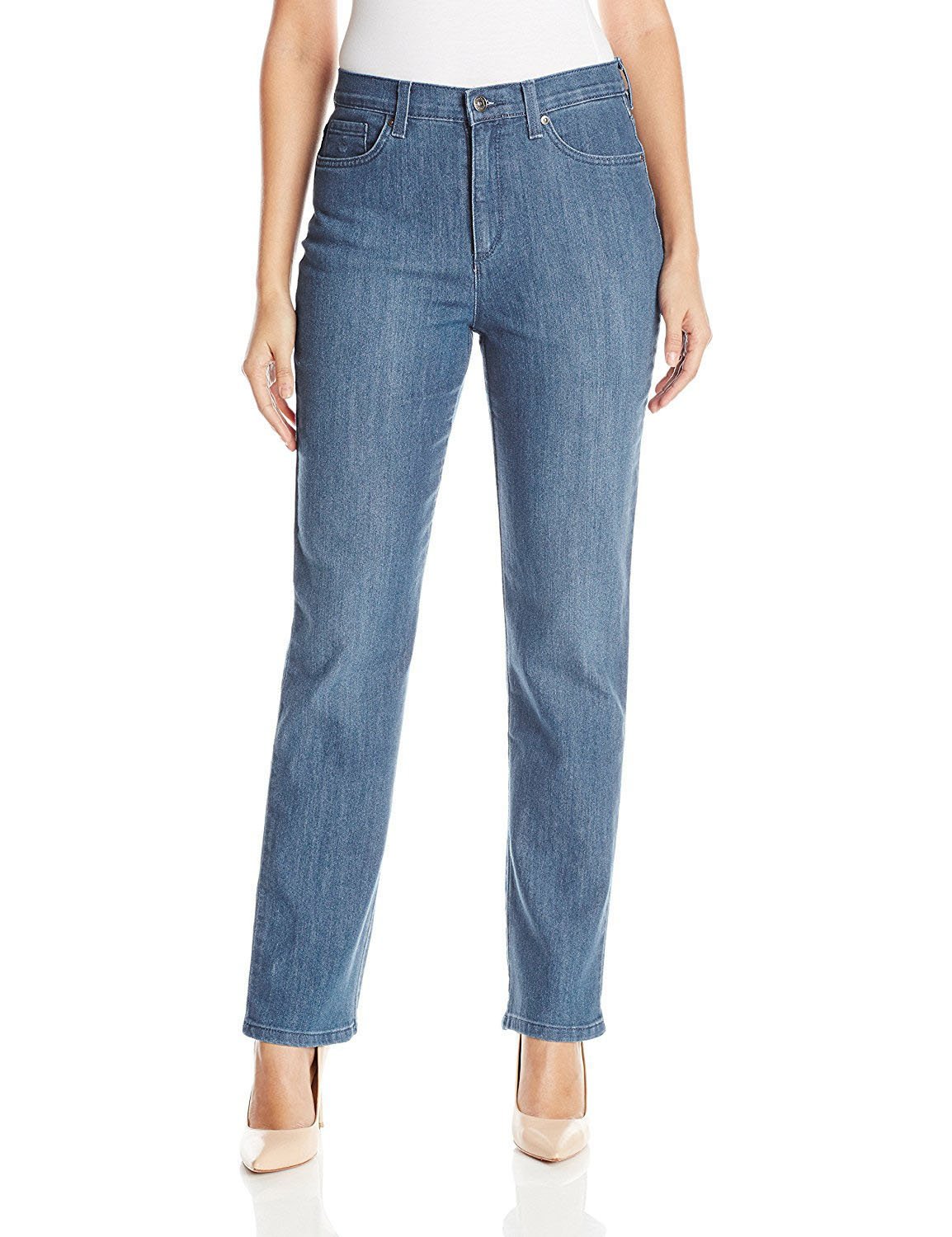 Gloria Vanderbilt Women's Amanda Classic Tapered Jeans - Comfortable Stretch Denim Pants (Sparrow Wash, Size 18 Short) | Perfect for Casual Wear, Office & Everyday Outfits