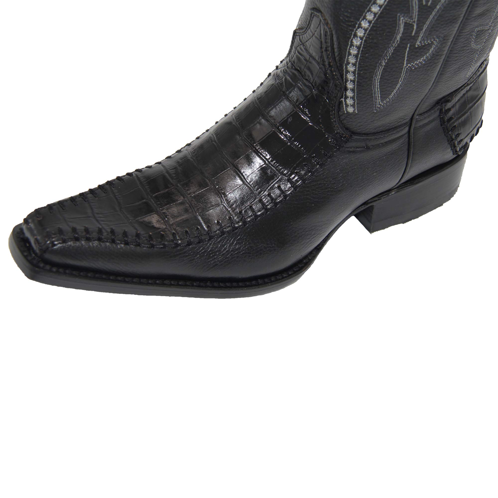 Premium Genuine Cowhide Leather Men's Western Boots with Crocodile Alligator Print - Stylish & Durable Cowboy Boots for Rodeo, Country Music Festivals & Western Fashion