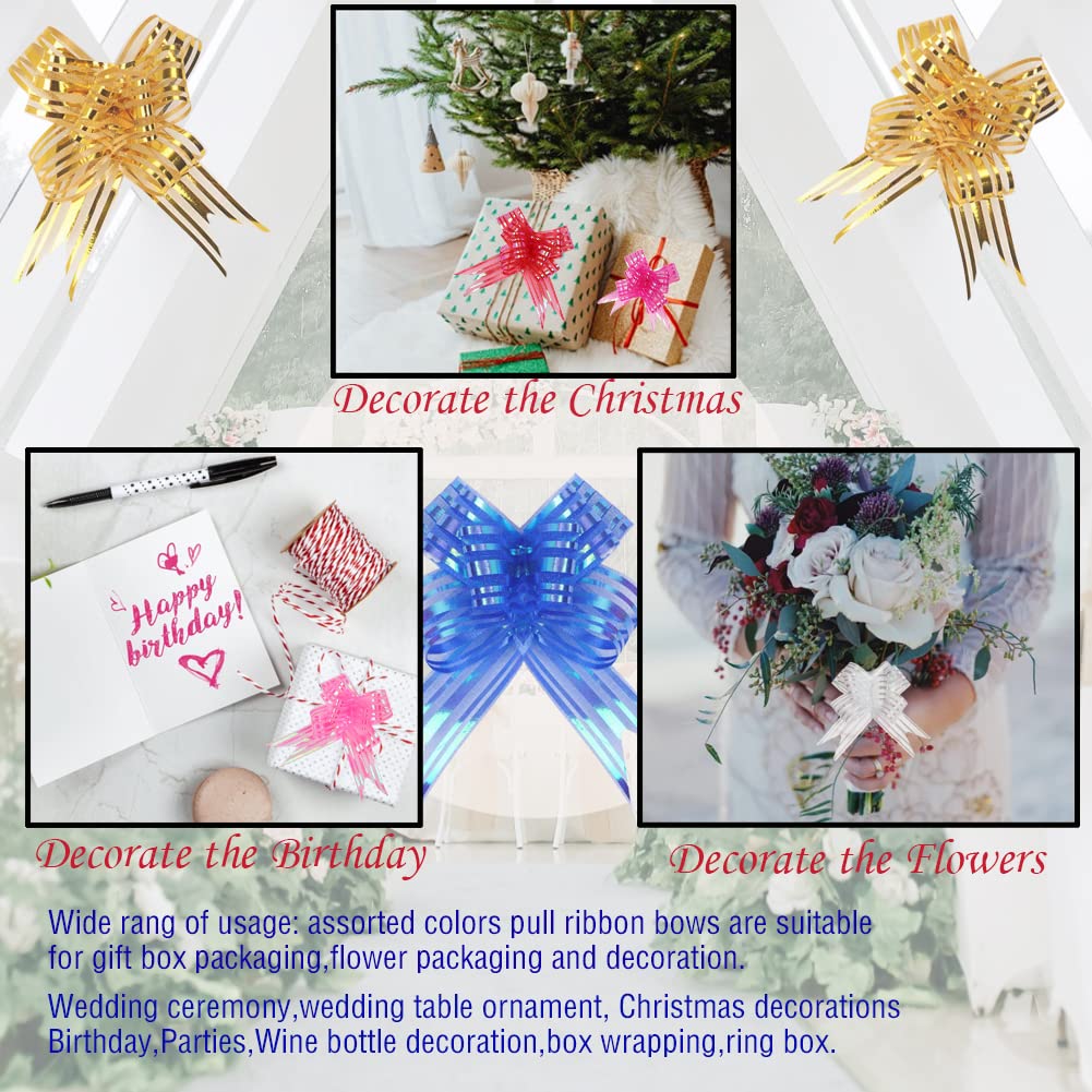 Pull Bow Organza Gift Wrapping Ribbons - 10pcs 3.6