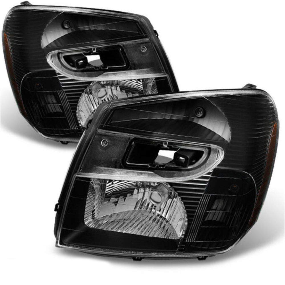 UGJGXAI 05-09 Black Headlights Headlamps Lights Pair (Left & Right) - Perfect for Night Driving & Off-Road Adventures