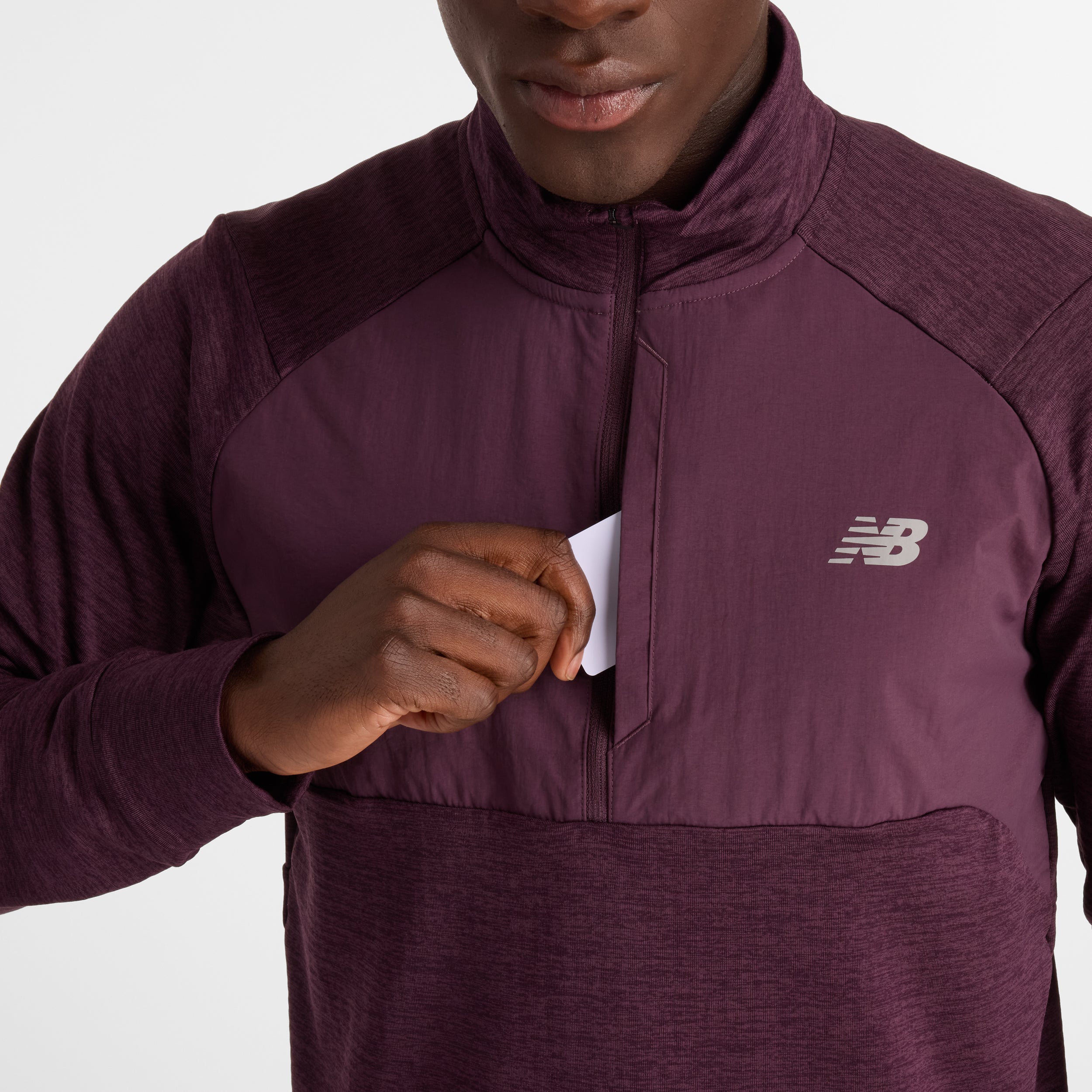 Men's Athletic Heat Grid 1/2 Zip Pullover - Moisture Wicking & Thermal Insulation (PLN Plum Brown) - Perfect for Running, Hiking & Outdoor Workouts
