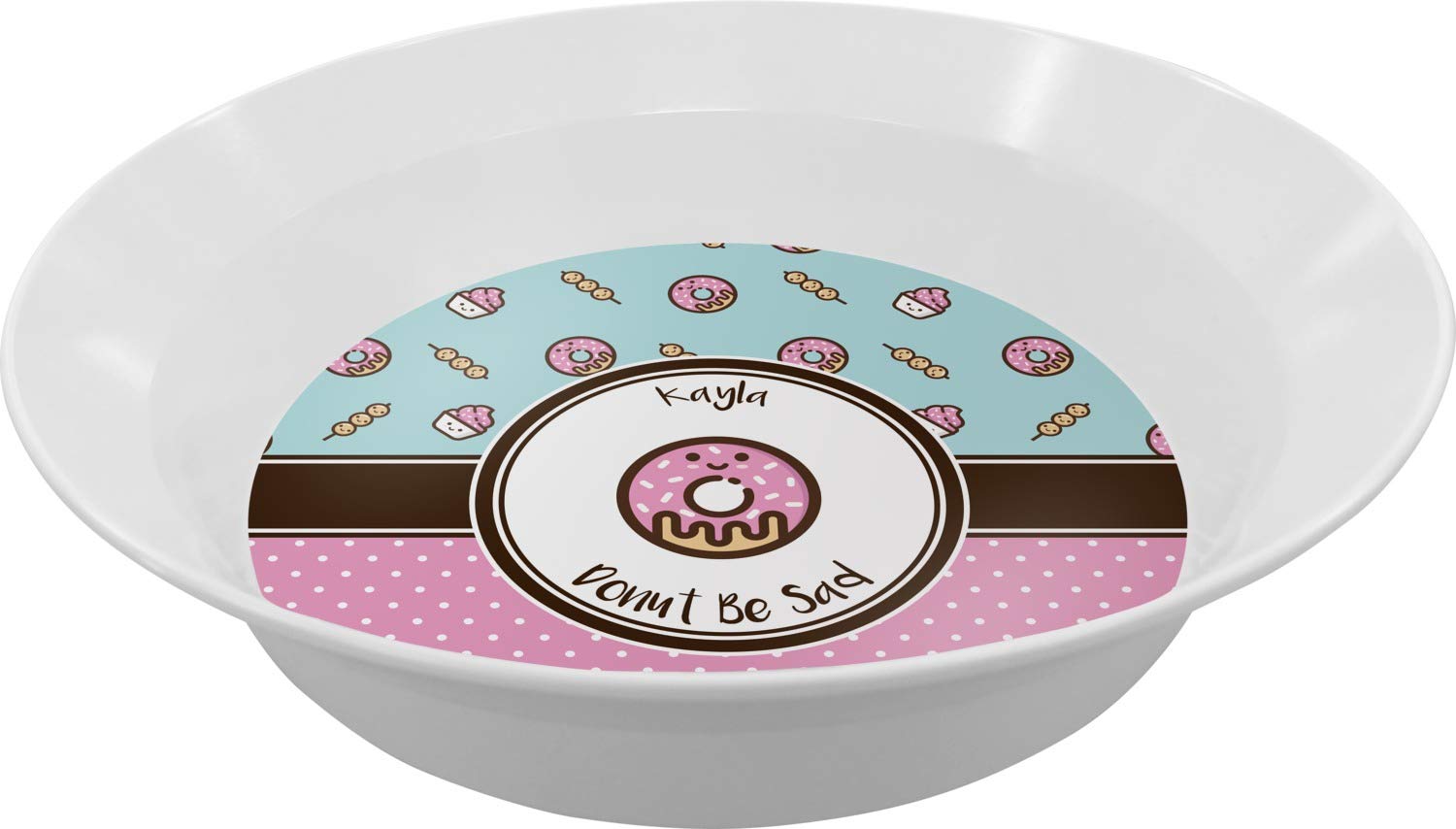 Personalized Donut Melamine Bowl - 12 oz Customizable Gift for Kids, Breakfast & Snacks - Durable, BPA-Free Dishware for Home, Office & Picnics