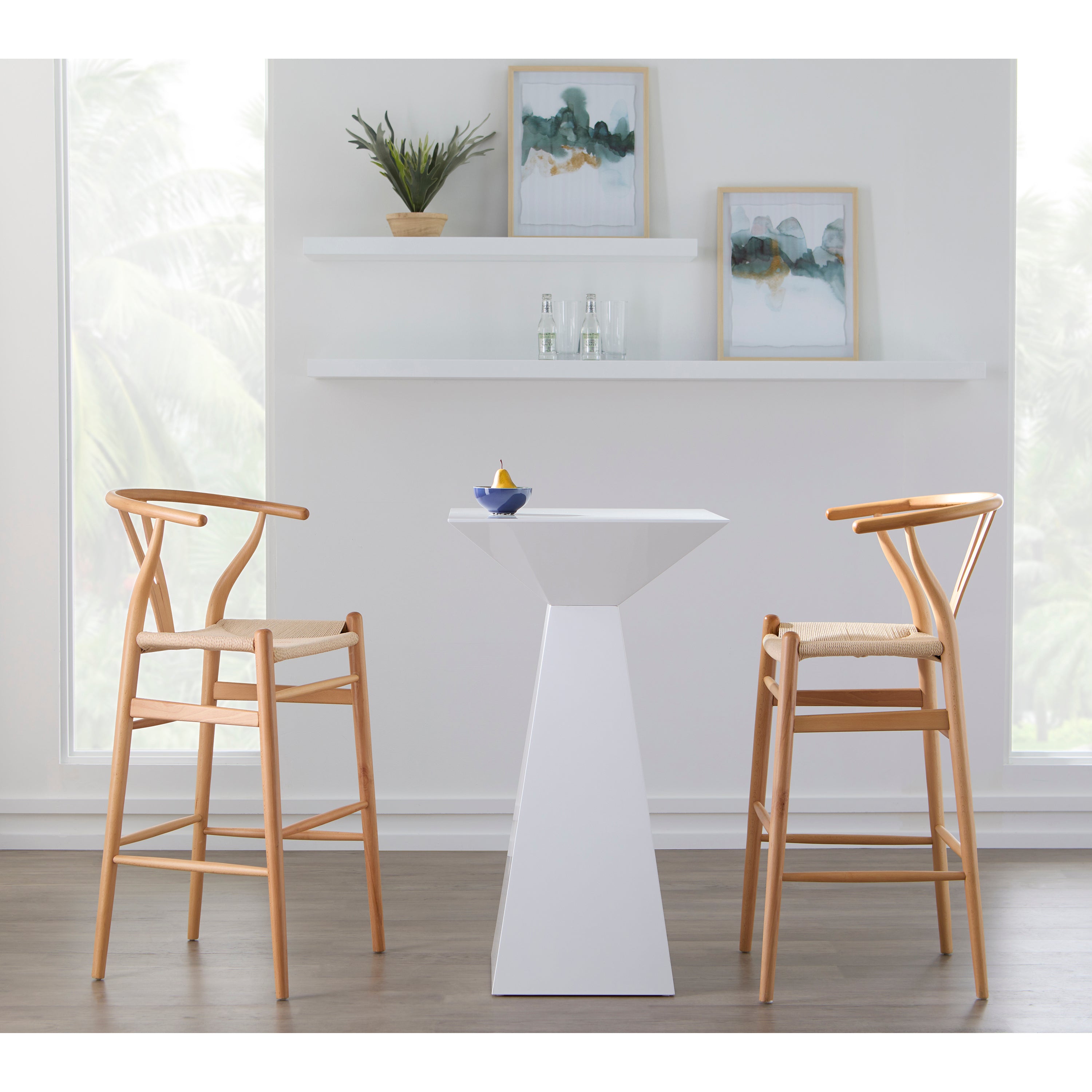 Euro Style Evelina Black Frame & Natural Seat Bar Stool - Perfect for Kitchen Islands, Breakfast Bars & Home Decor