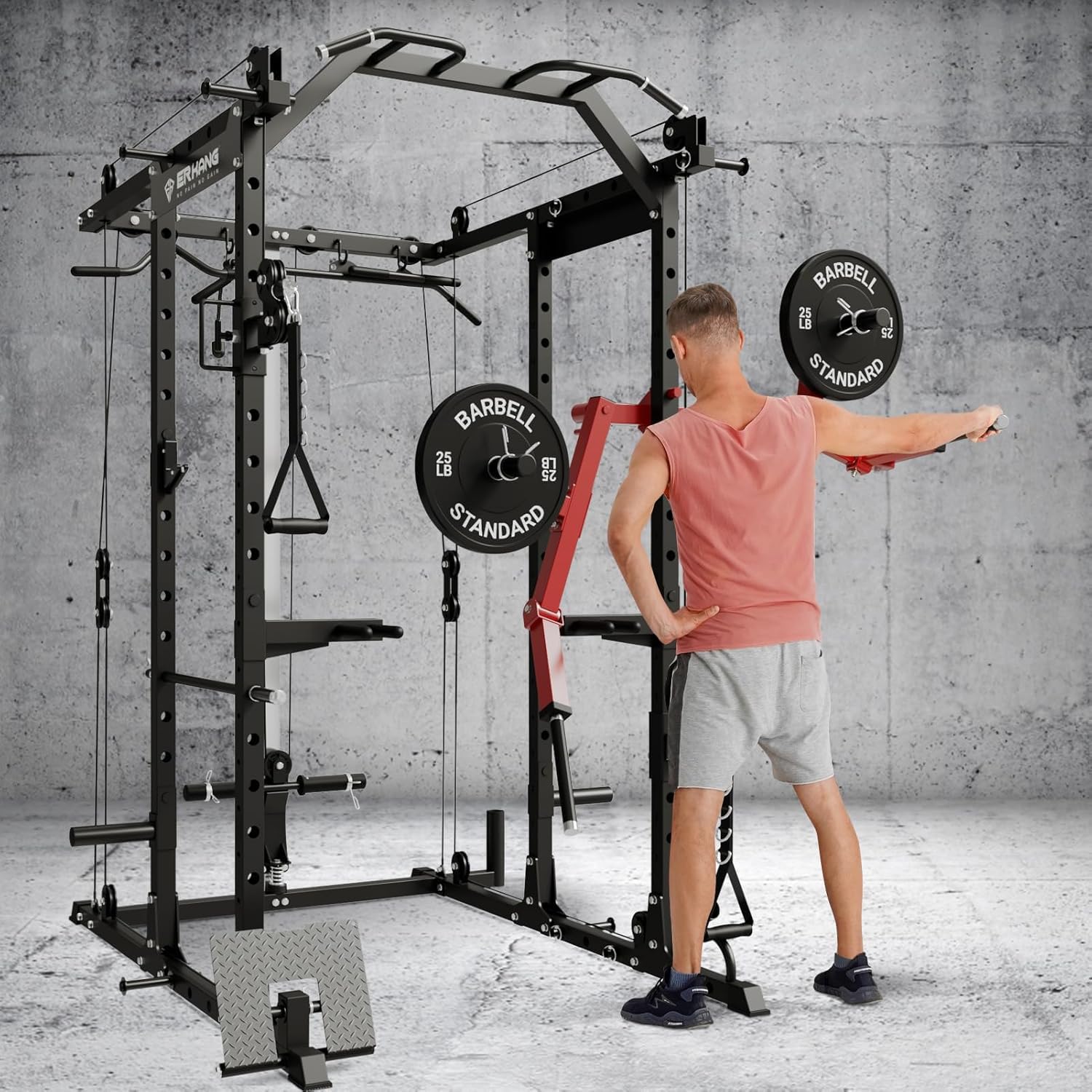 Mikolo Lateral Raise Attachment for Squat Rack - Standing Lateral Raise Machine with 1