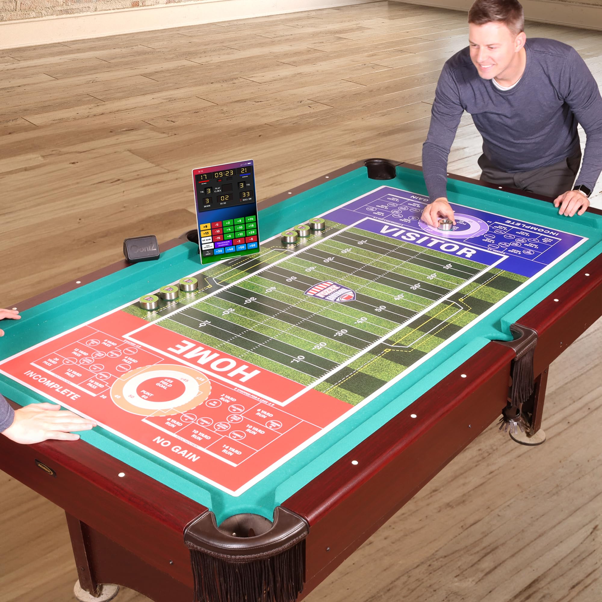 Large Football Game Set - American Shuffleboard Style Football Game for Man Cave, Game Room, or Tabletop - Perfect for Parties, Family Gatherings & Game Nights