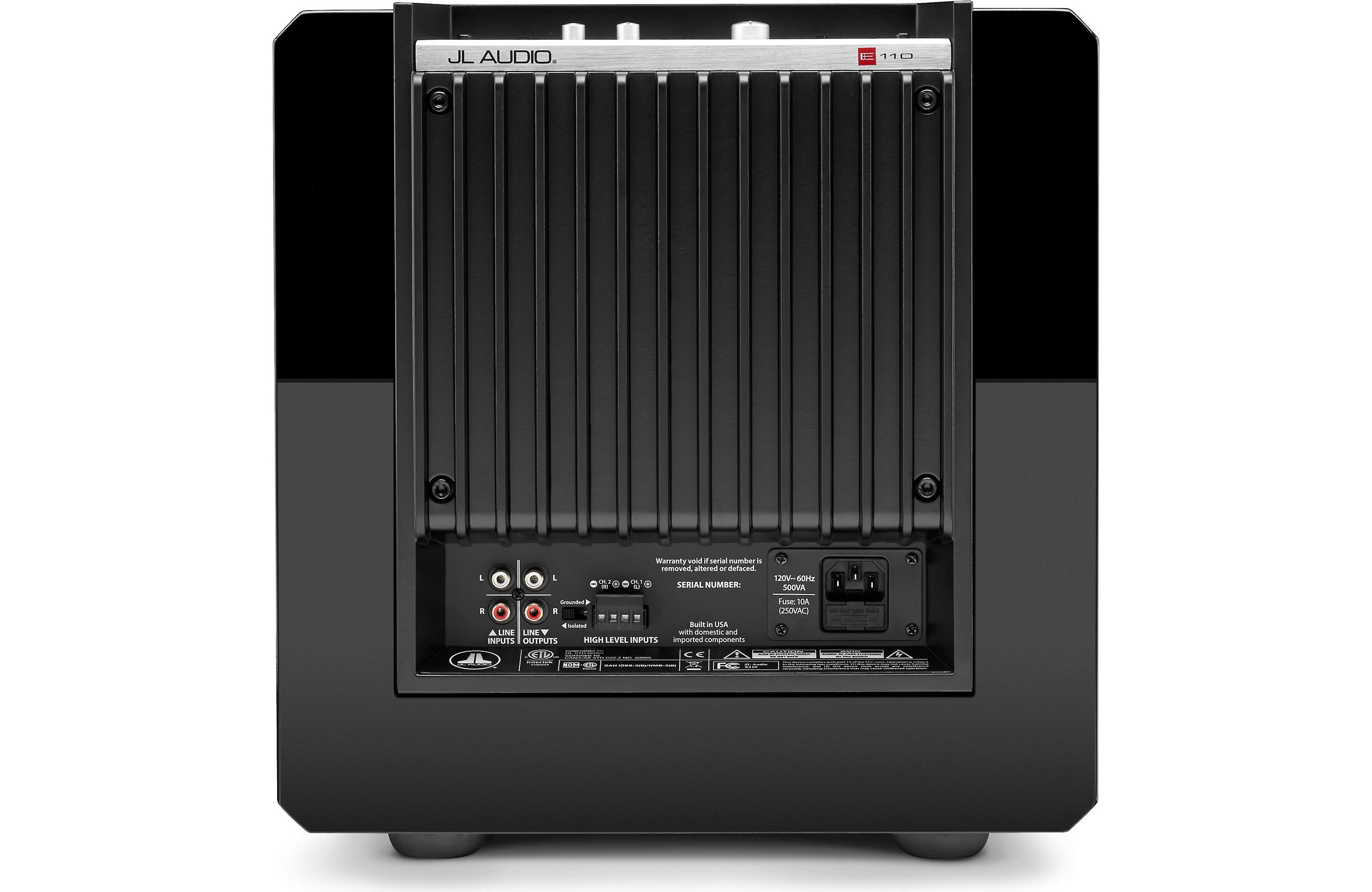 JL Audio E-SUB 110 Gloss 10-Inch 400W Powered Subwoofer - Premium Home Theater & Car Audio Bass System for Music & Movies
