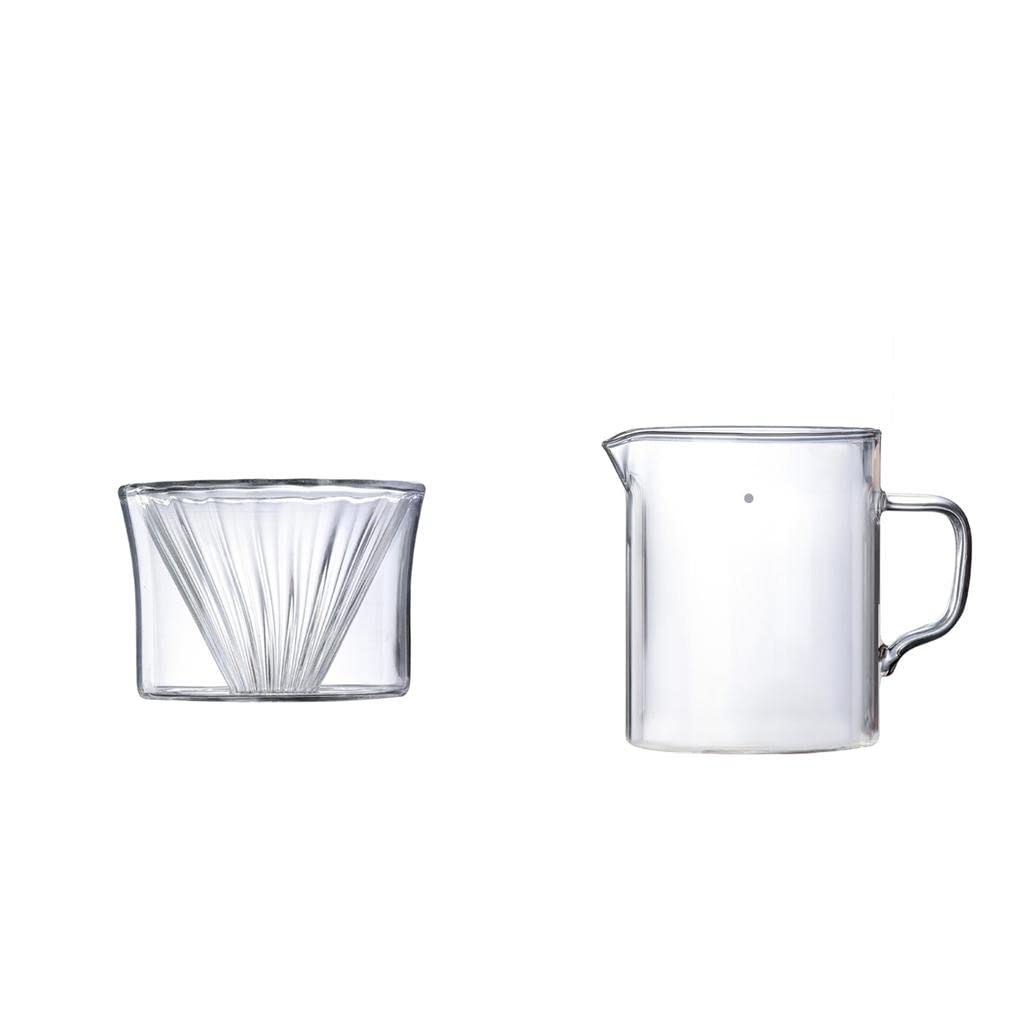 Premium 400ml Glass Coffee Dripper - Pour Over Coffee Maker with Reusable Filter, Ideal for Home Brewing, Office Use & Coffee Sharing (Includes Glass Pot & Filter Cup) - Perfect for Specialty Coffee Lovers & Baristas