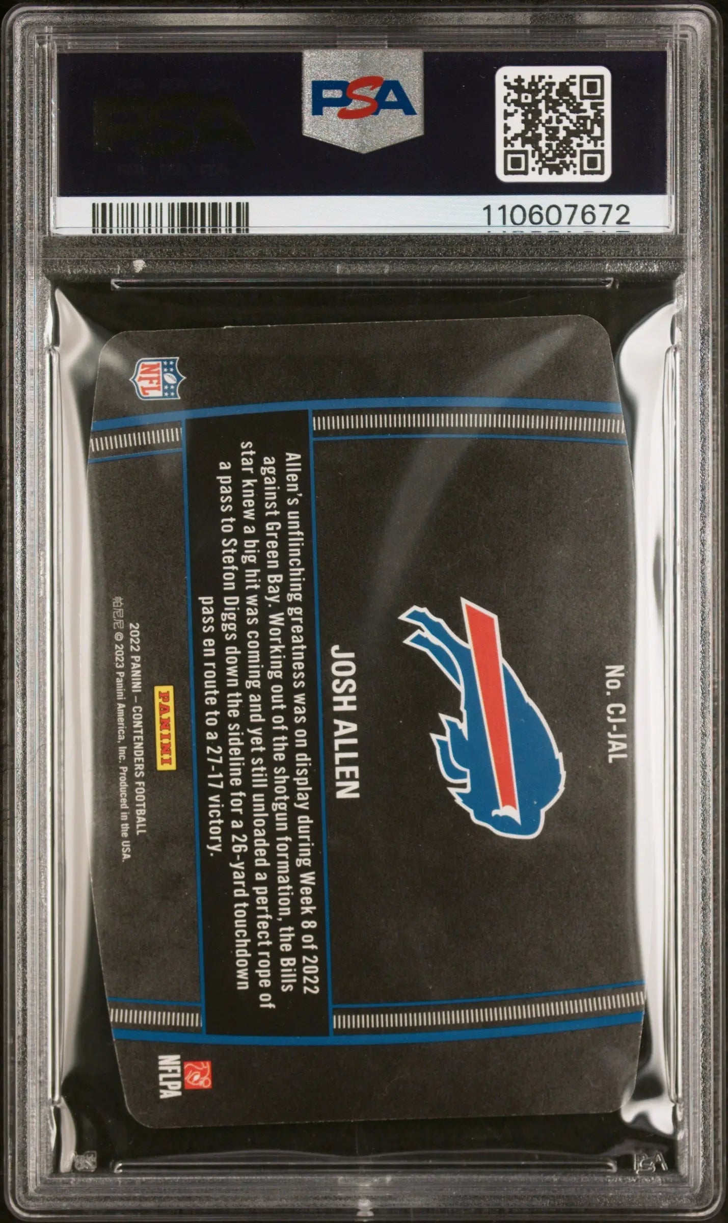 2022 Panini Contenders Football Crown Jewels Josh Allen PSA 9 Graded Card - Perfect for NFL Collectors, Sports Memorabilia Displays & Investment Collections