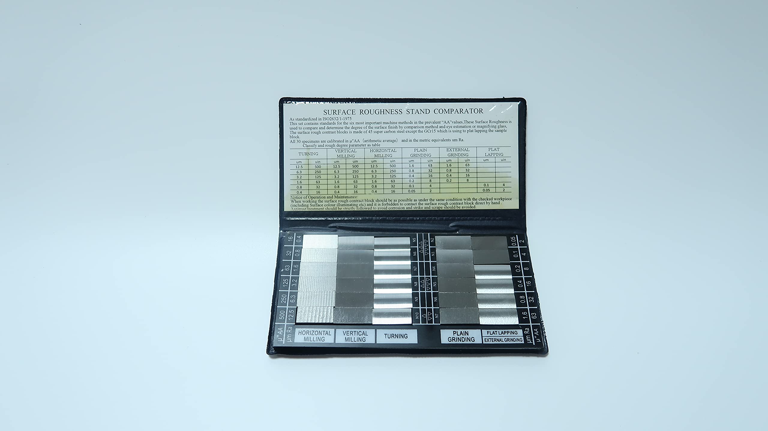 30-Piece Specimen Comparator & Roughness Comparator Set for Surface Testing - Ideal for Quality Control, Metalworking, and Industrial Inspection