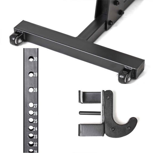 XM FITNESS Commercial H Base Squat Stands Pair - Heavy Duty Power Rack for Home & Gym Strength Training - Perfect for Squats, Bench Press & Weightlifting Exercises