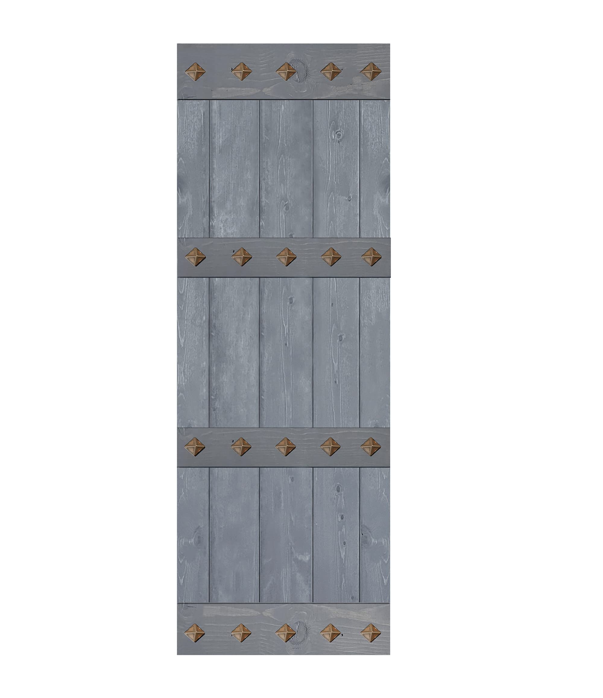 30in x 84in DIY Sliding Barn Door - Mid-Century Modern Knotty Pine Wood Interior Door Slab - Easy Assembly (Hardware Not Included) - Dark Gray - Perfect for Bedrooms, Closets & Farmhouse Style Homes