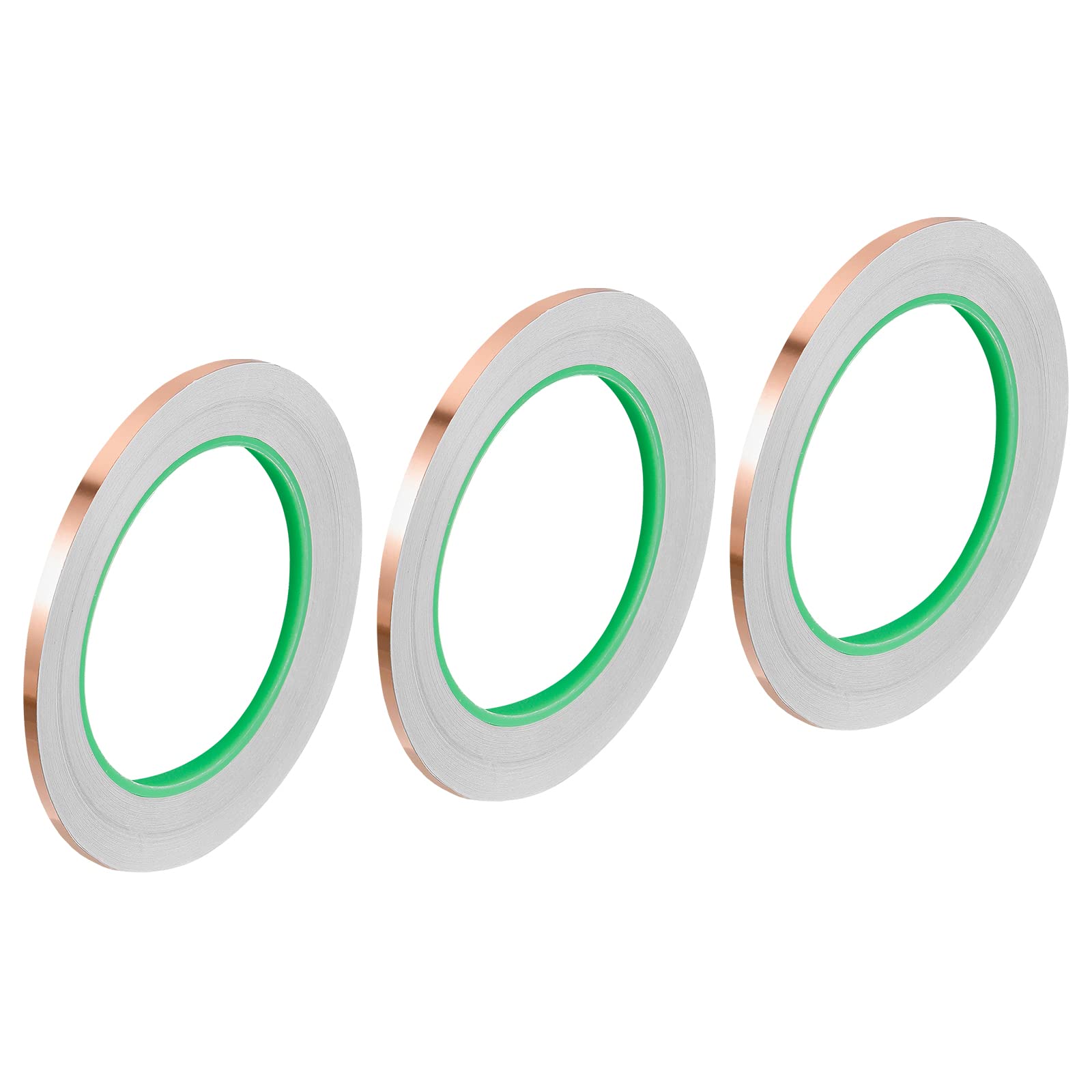 PATIKIL 0.2 Inch x 21 Yards Copper Foil Tape - Double Sided Conductive Adhesive for EMI Shielding, Electronics, Circuit Repair & Grounding (3 Pack) - Perfect for DIY Projects, Antenna Making & Electrical Repairs