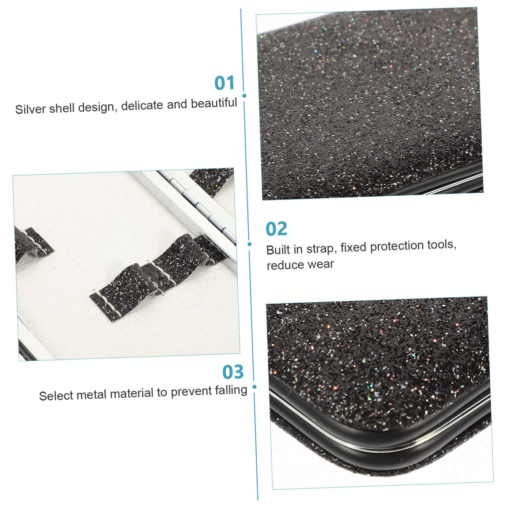 5-Piece Eyelash Tweezer Storage Case - Makeup Organizer Bag for Extensions & Adhesive Strips - Black Cosmetic Tool Holder for Salon, Travel & Professional Use