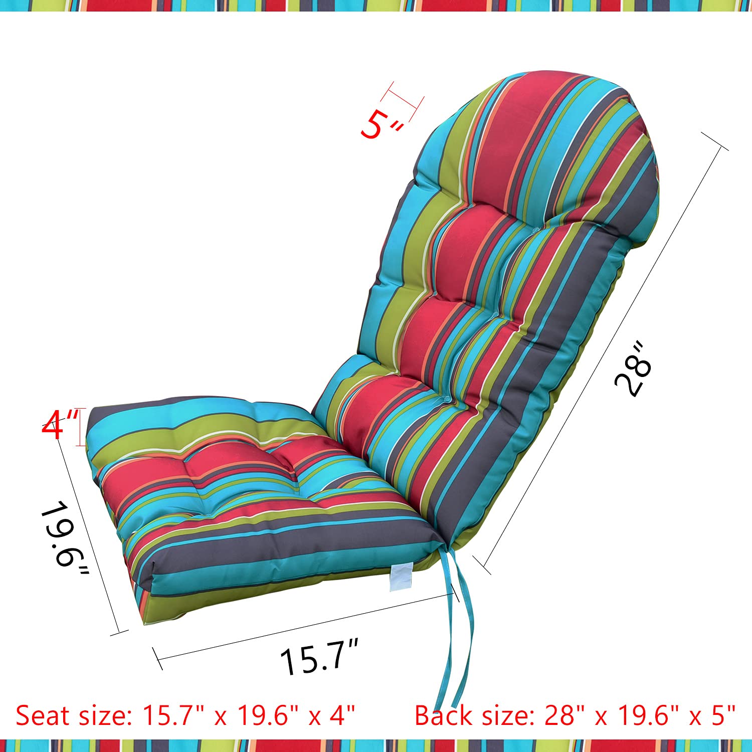 **Enipate Weather-Resistant Adirondack Chair Cushions – High Back Tufted Lounge Seat Pads for Indoor & Outdoor Patio, Deck, Garden – Durable & Comfortable**