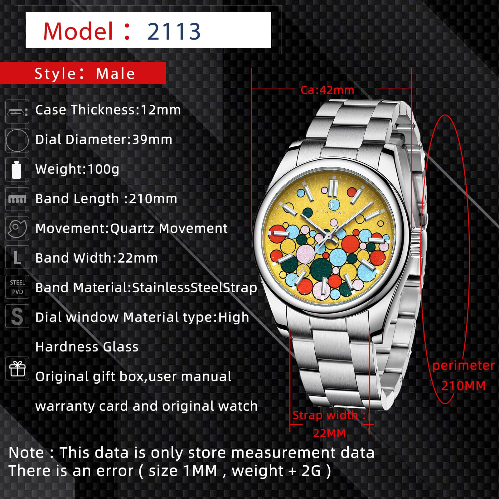 Waterproof Stainless Steel Men's Watch - Analog Chronograph Dress Watch with Luminous Hands | Elegant Fashion Timepiece for Business, Formal Events & Gifts | Durable & Easy to Read