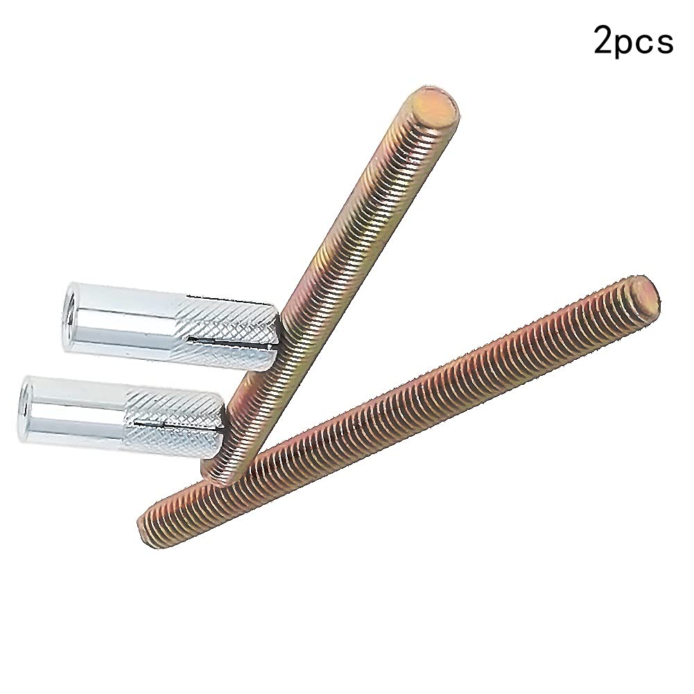Yinpecly 2Pcs Carbon Steel Floating Shelf Brackets - M8 x 100mm Invisible Wall Mount Hardware for DIY Shelves | Heavy Duty Adjustable Shelf Supports for Living Room, Kitchen & Bathroom Organization