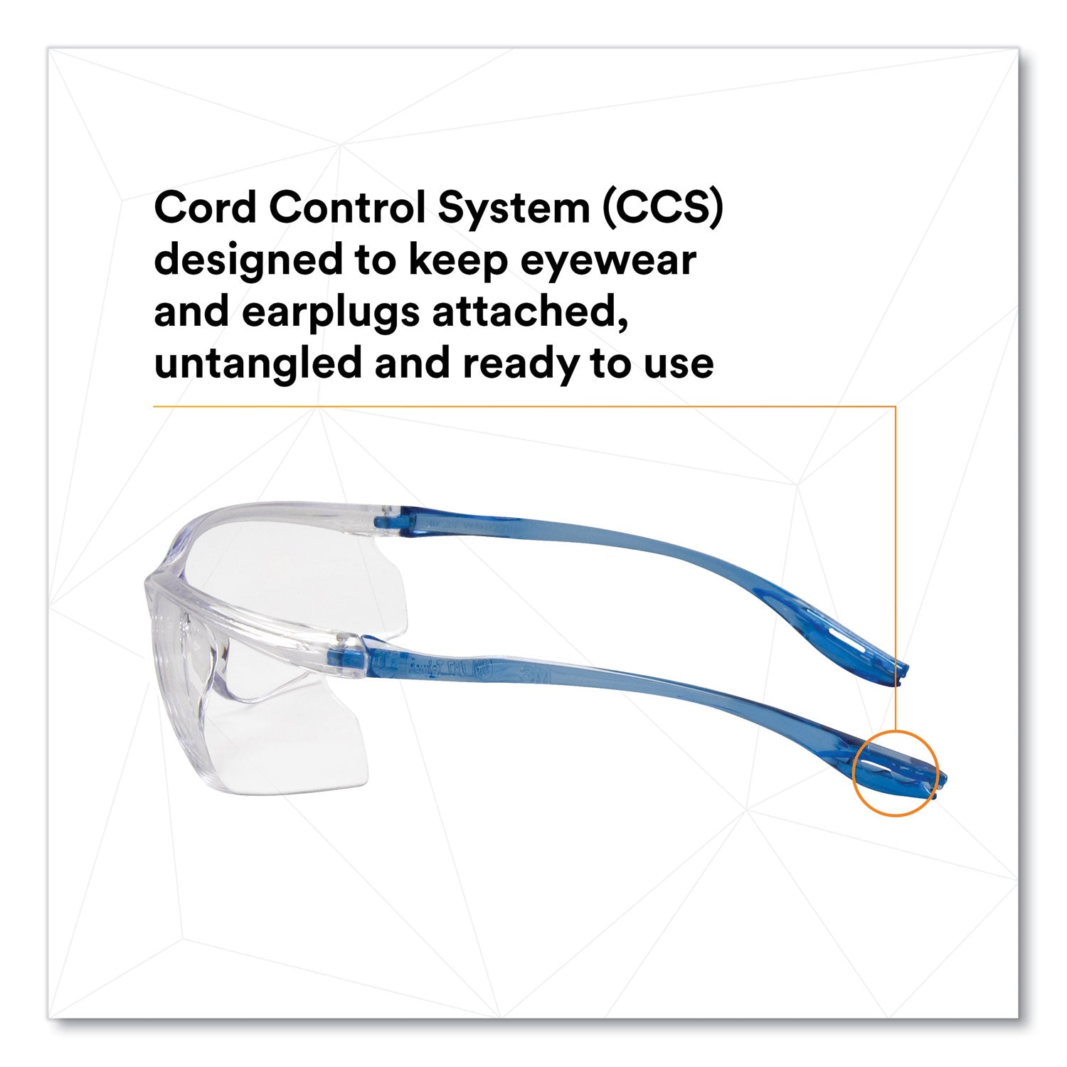 3M™ Virtua Sport CCS Protective Eyewear - Blue Plastic Frame with Clear Polycarbonate Lens for Sports, Work & Outdoor Safety