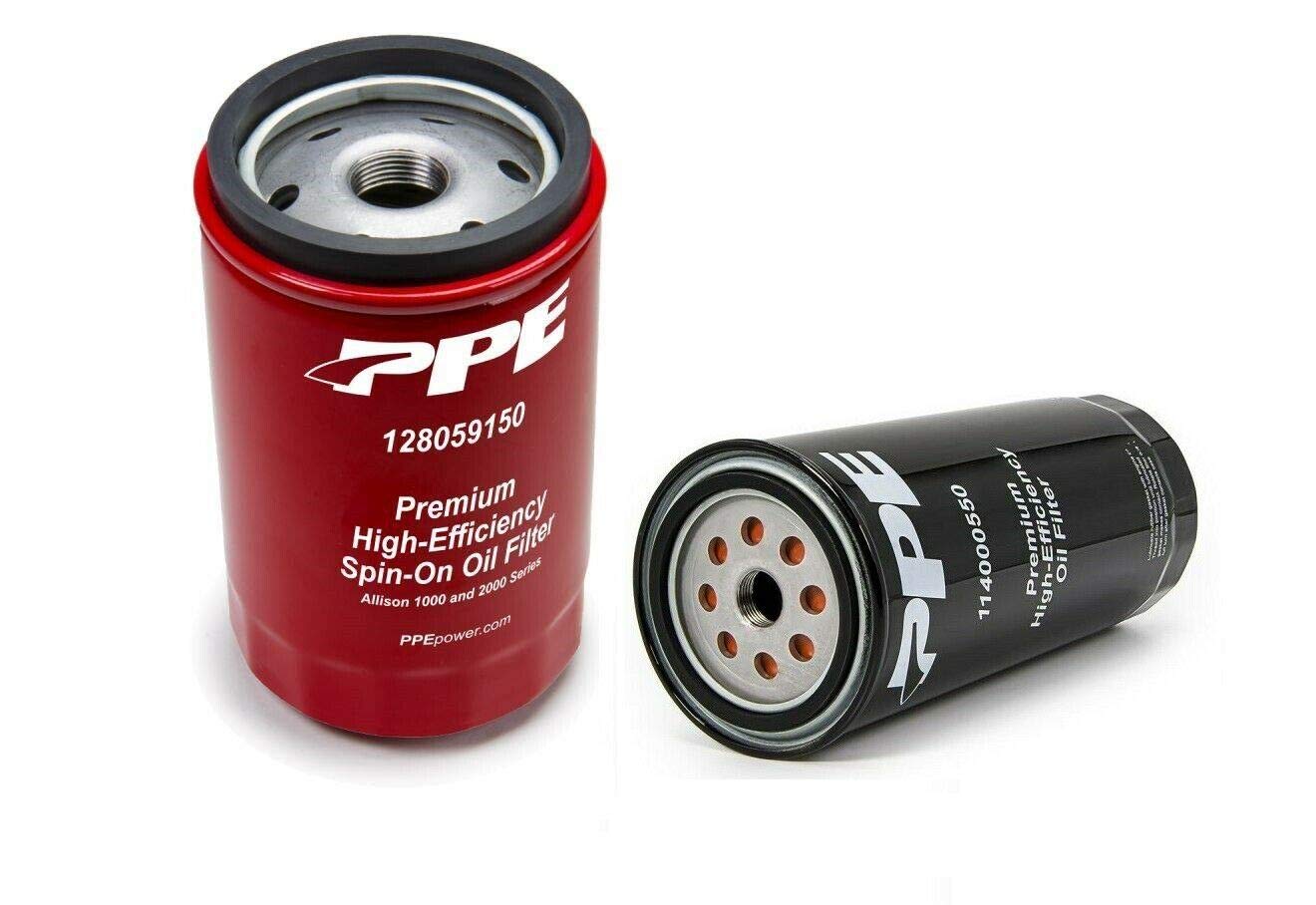 Premium High-Efficiency 5 Micron Oil Filter & PPE Double Deep Spin-On Transmission Filter (Compatible with 2001-2019 Chevy/GMC 6.6L Duramax Diesel LB7 LLY LBZ LMM LML L5P) - Ideal for Heavy-Duty Towing, Off-Roading & Long-Distance Driving
