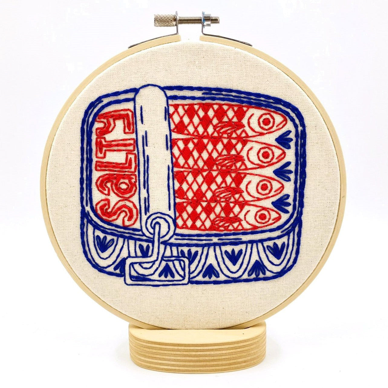 Premium Sardines Hand Embroidery Kit for Beginners - Complete DIY Cross Stitch Set with Needles, Thread & Pattern - Perfect for Home Decor, Gifts & Craft Projects