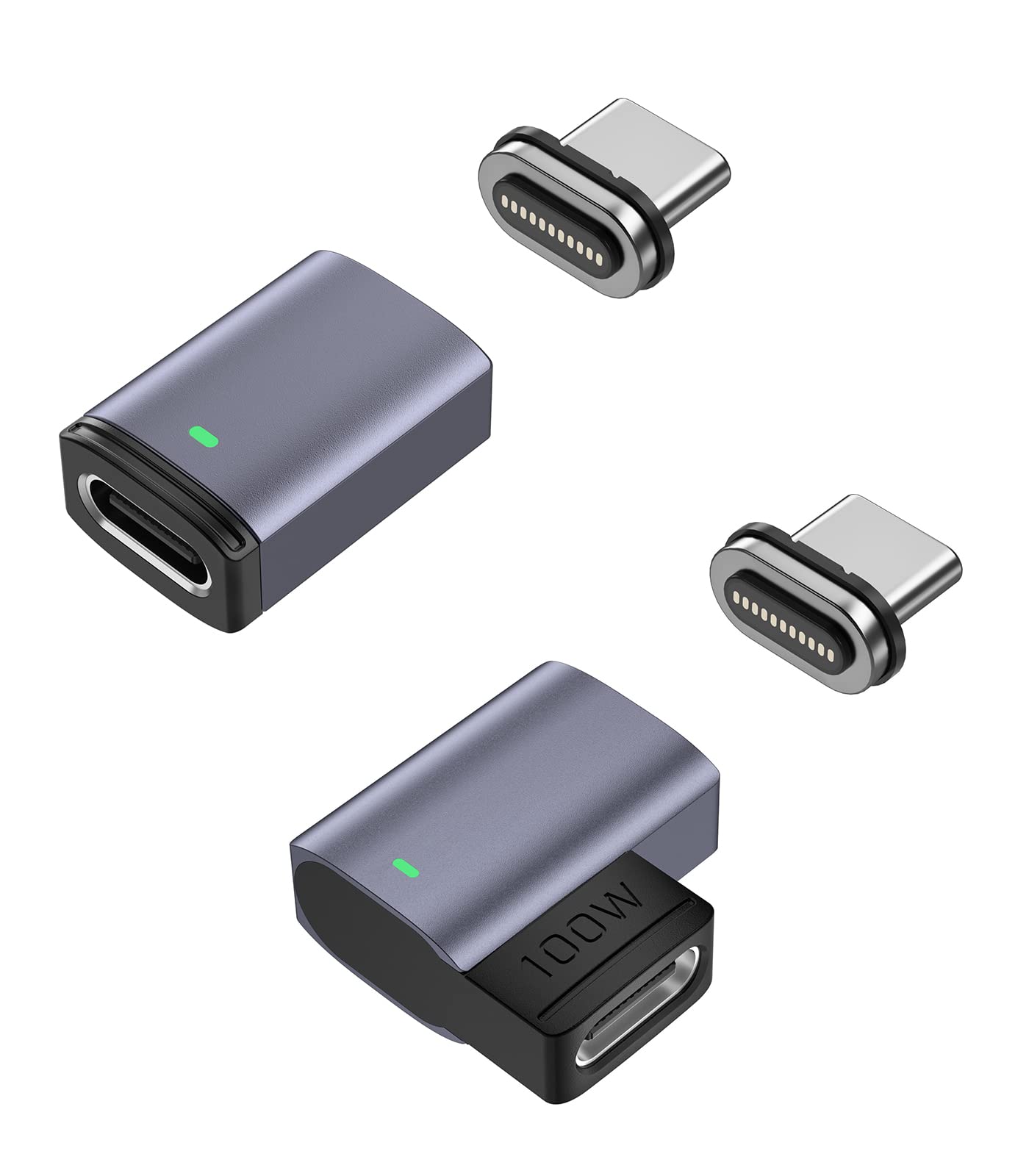 100W USB C Magnetic Adapter [2-Pack] - USB C to USB C Fast Charging Cable with 20V/5A Power Delivery, Compatible with MacBook Pro/Air, iPad, iPhone & Thunderbolt 3 Devices - Perfect for Travel, Office & Home Charging