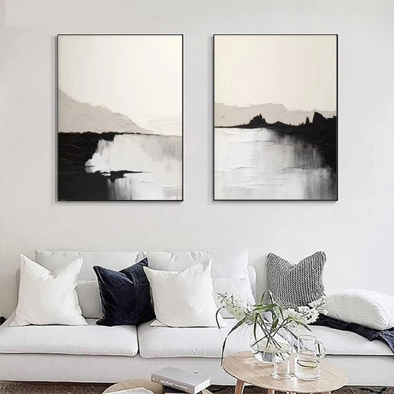 Abstract Painting Set of 2 - Modern Wall Art for Living Room & Bedroom Decor | #AB 417