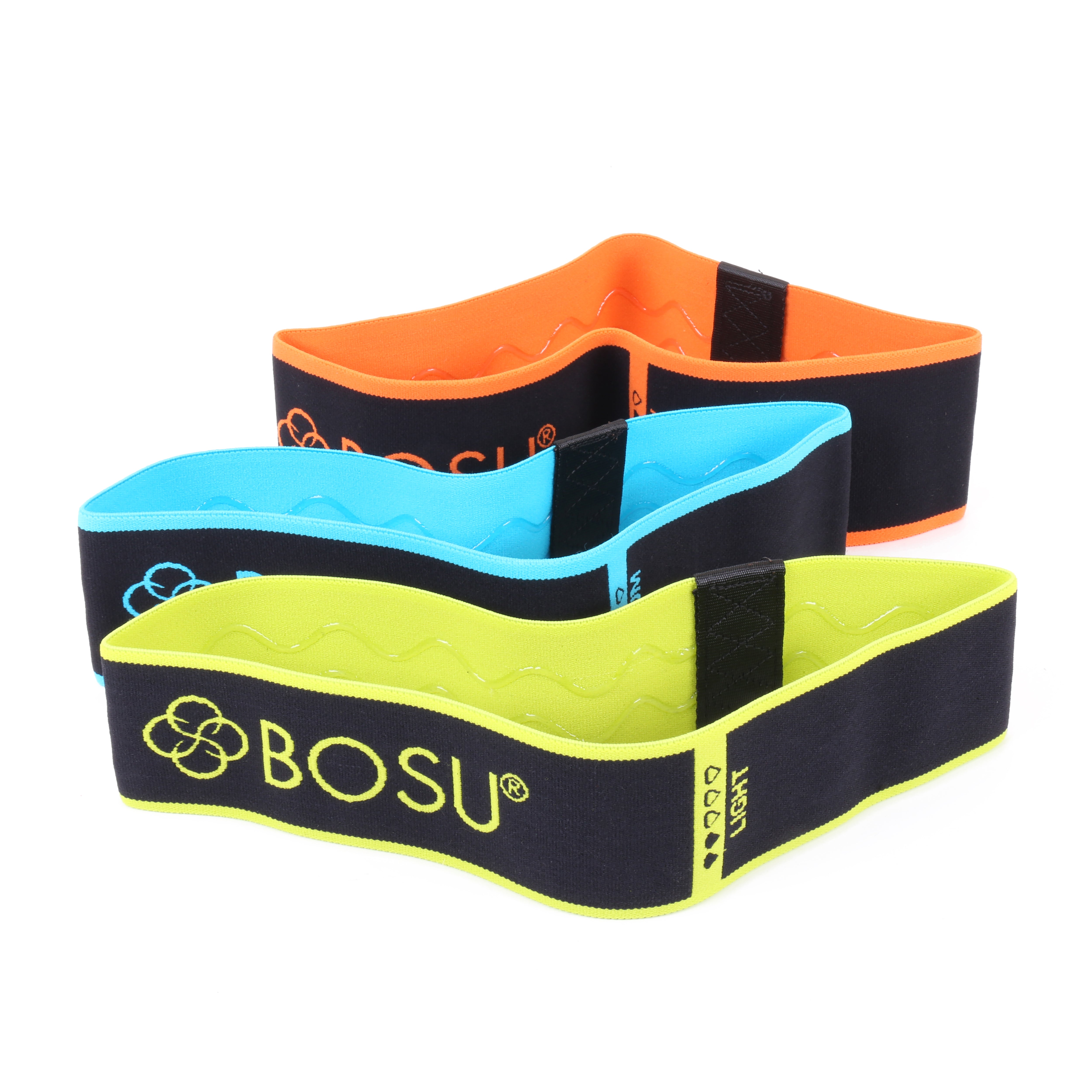 BOSU Fabric Resistance Bands Set of 3 - Premium Exercise Bands for Home Workouts, Yoga, Pilates & Physical Therapy - Strength Training & Muscle Recovery