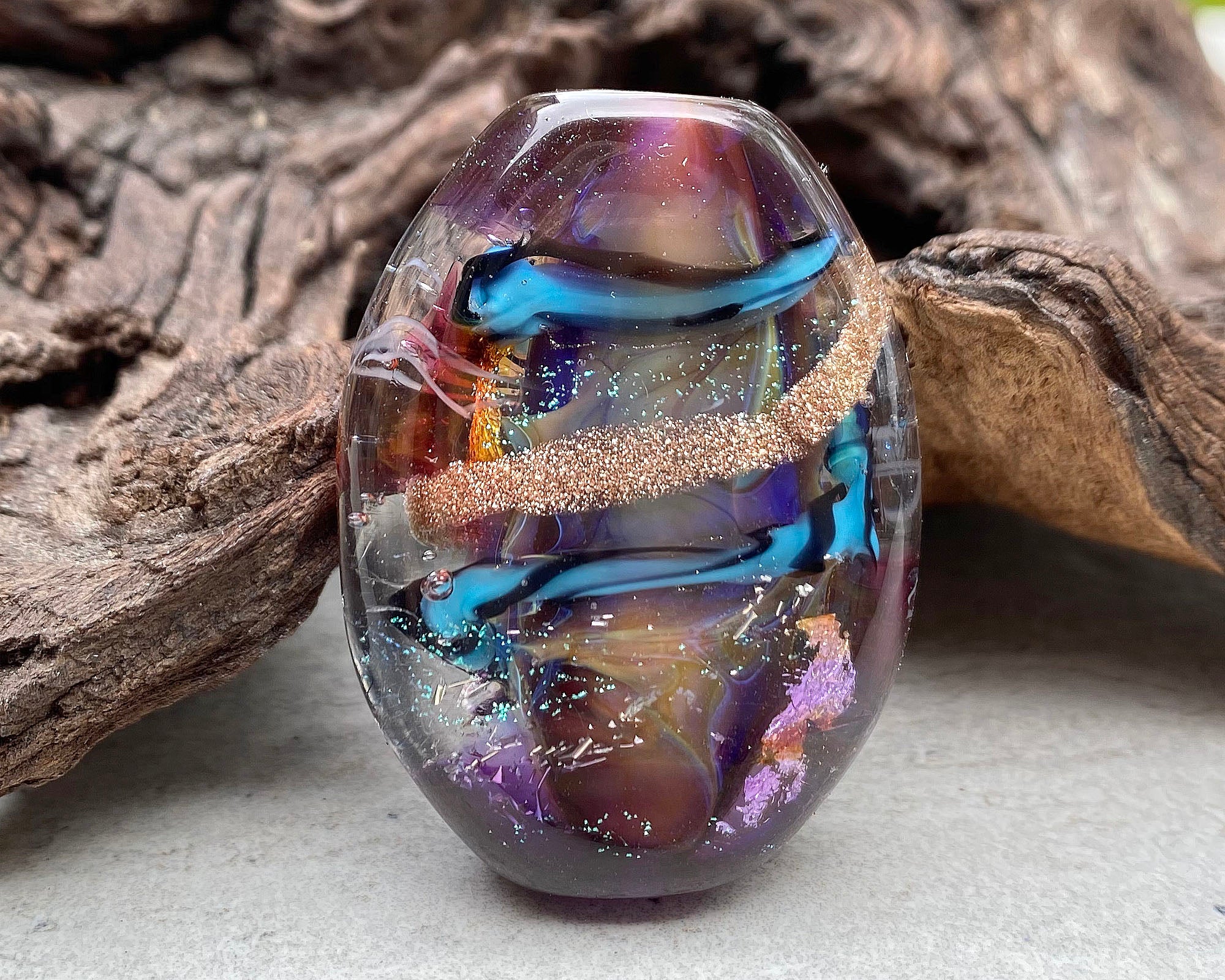Vibrant Purple Lampwork Glass Focal Bead for Jewelry Making - Handmade SRA Artisan Bead for Necklaces, Bracelets & DIY Craft Projects
